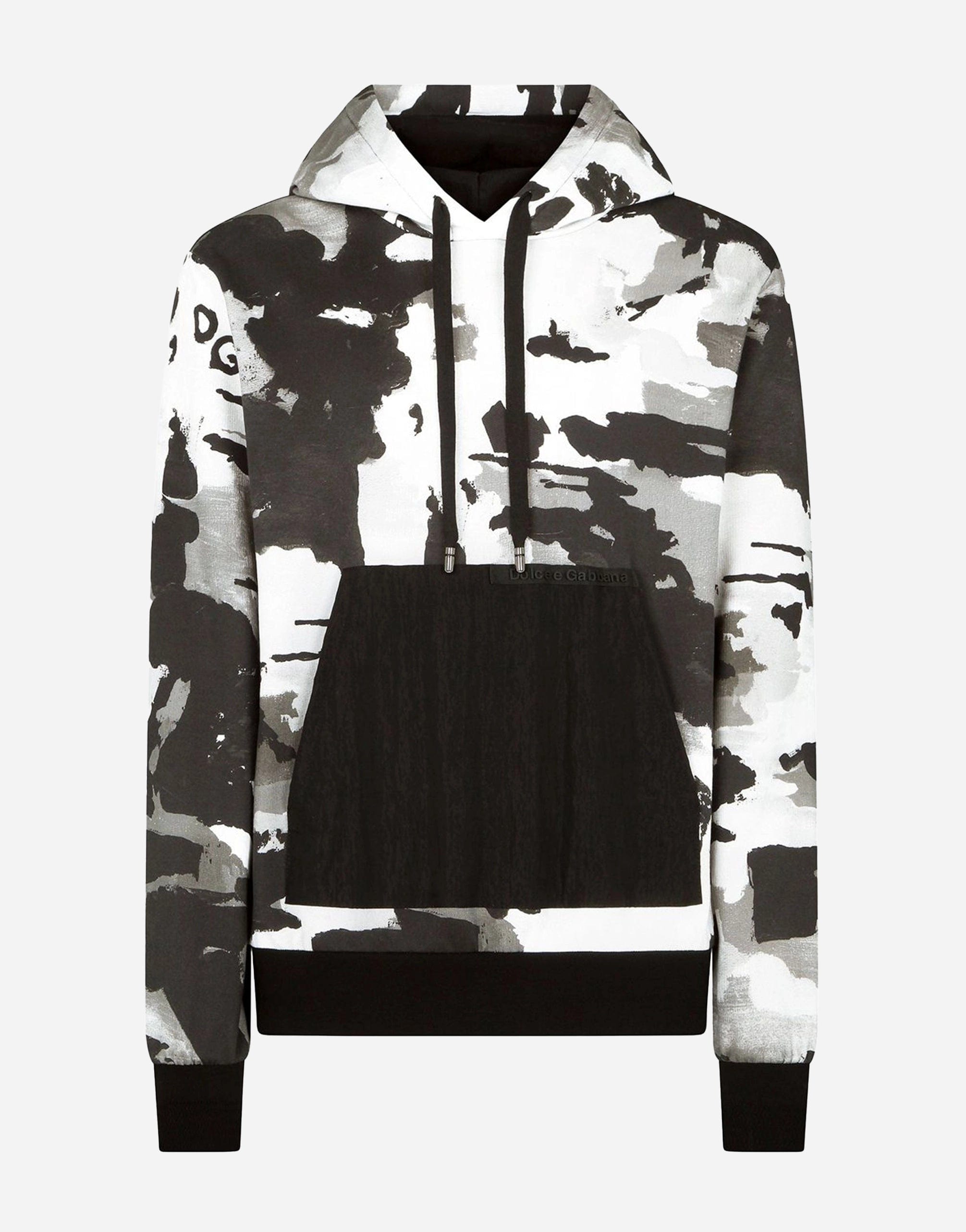 Dolce & Gabbana Camouflage-Pattern V-Neck Hoodie