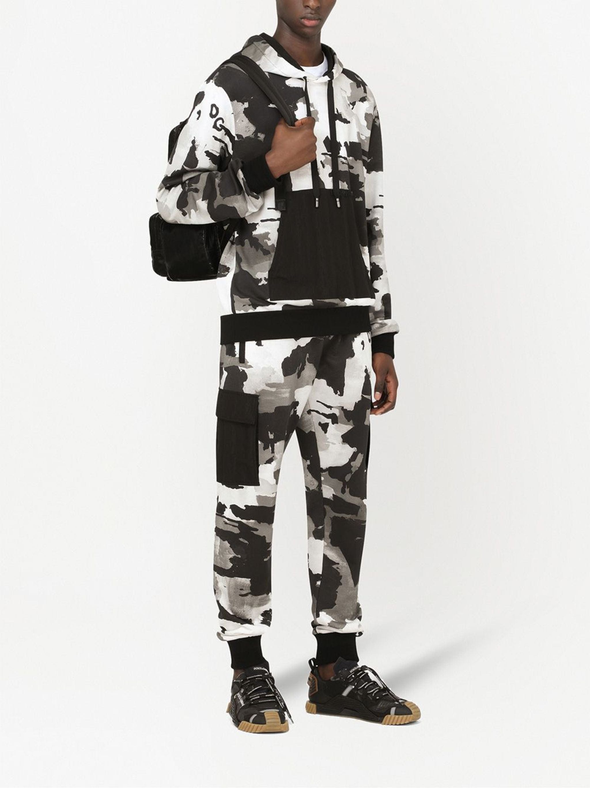 Dolce & Gabbana Camouflage-Pattern V-Neck Hoodie