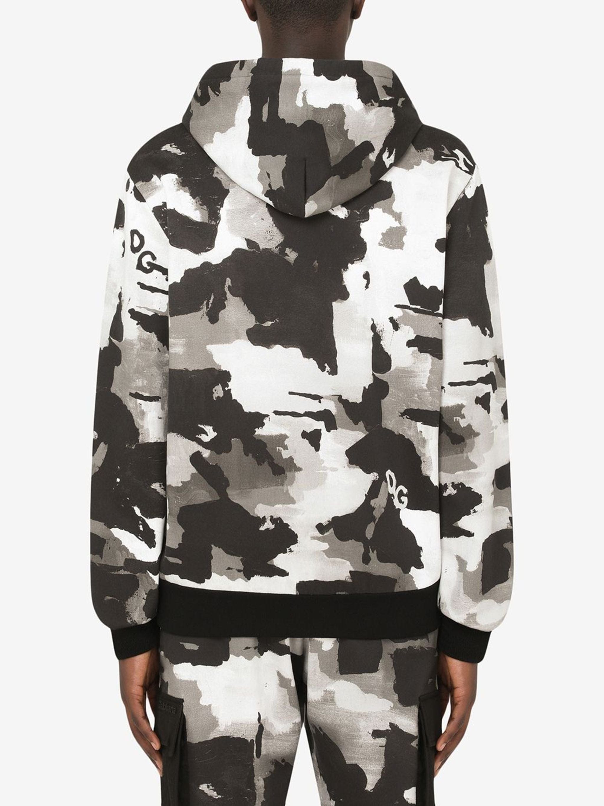 Dolce & Gabbana Camouflage-Pattern V-Neck Hoodie