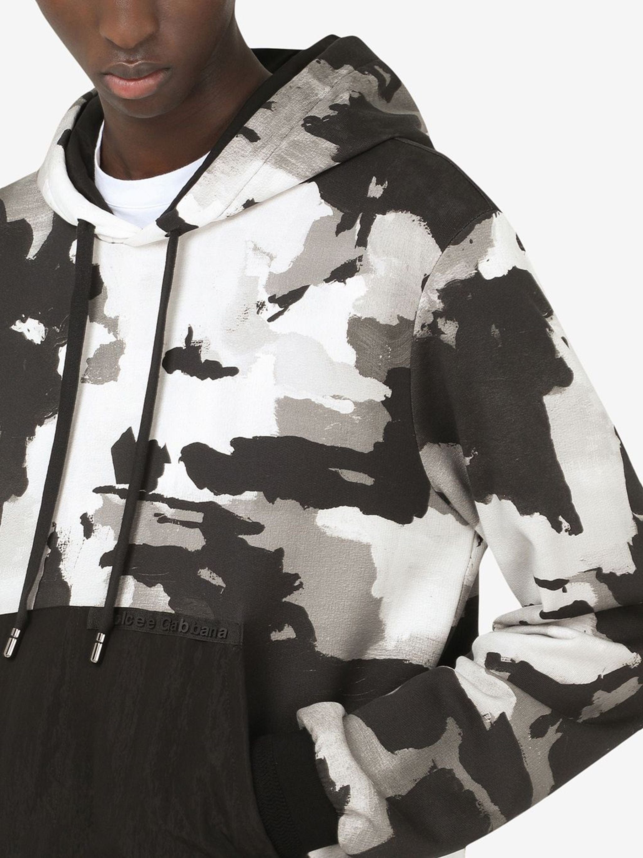 Dolce & Gabbana Camouflage-Pattern V-Neck Hoodie