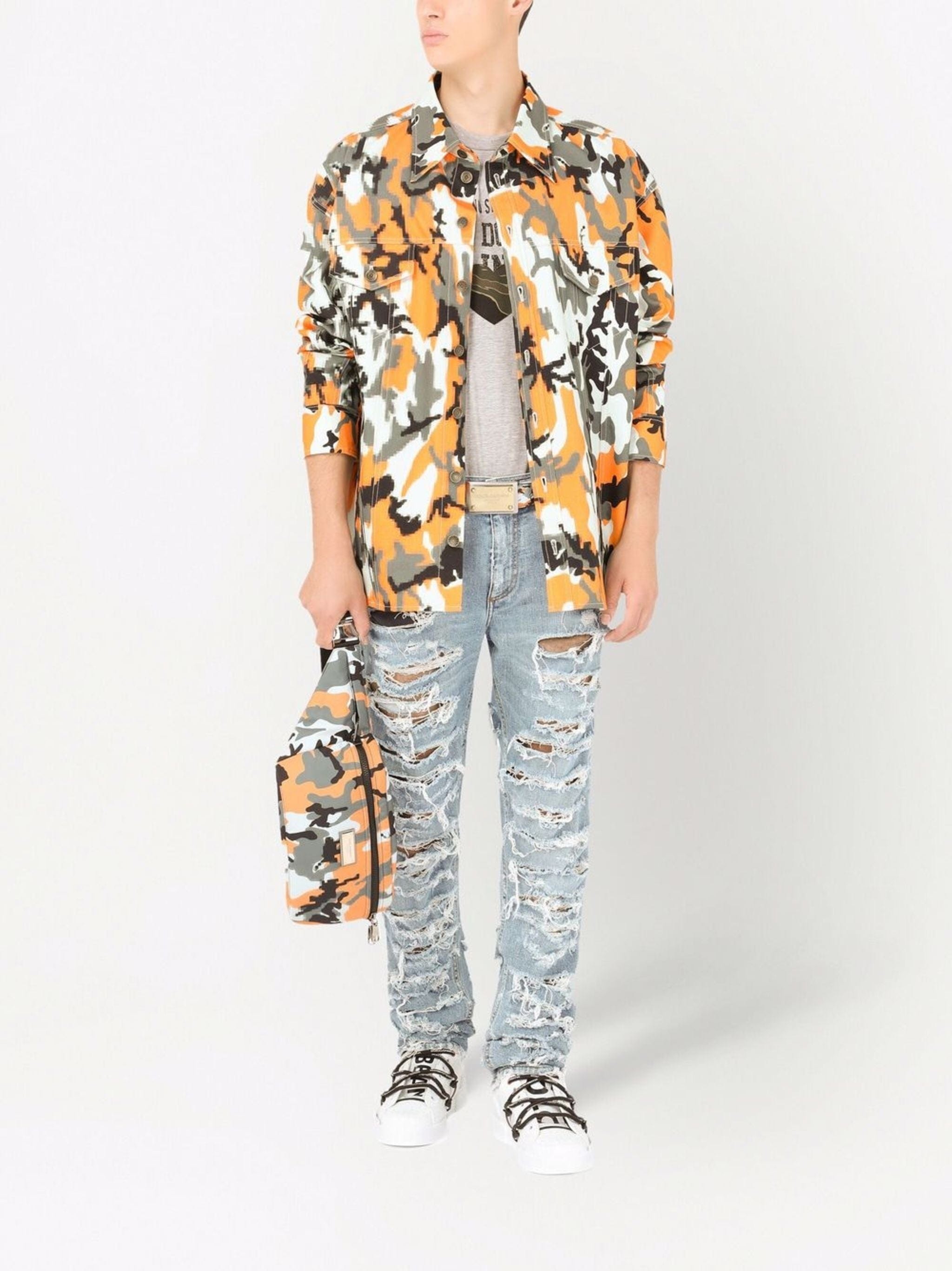 Dolce & Gabbana Camouflage-Print Canvas Shirt