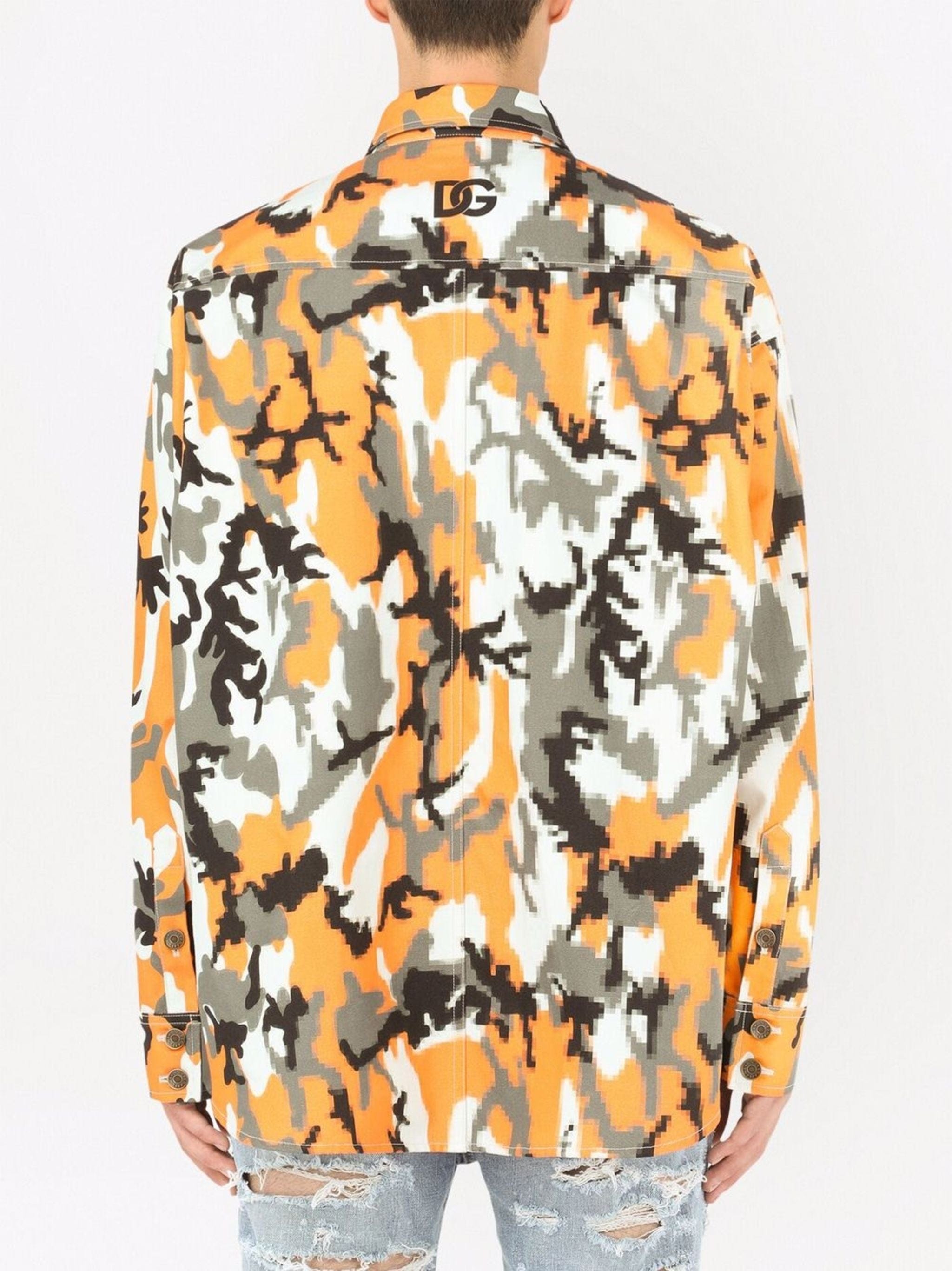 Dolce & Gabbana Camouflage-Print Canvas Shirt