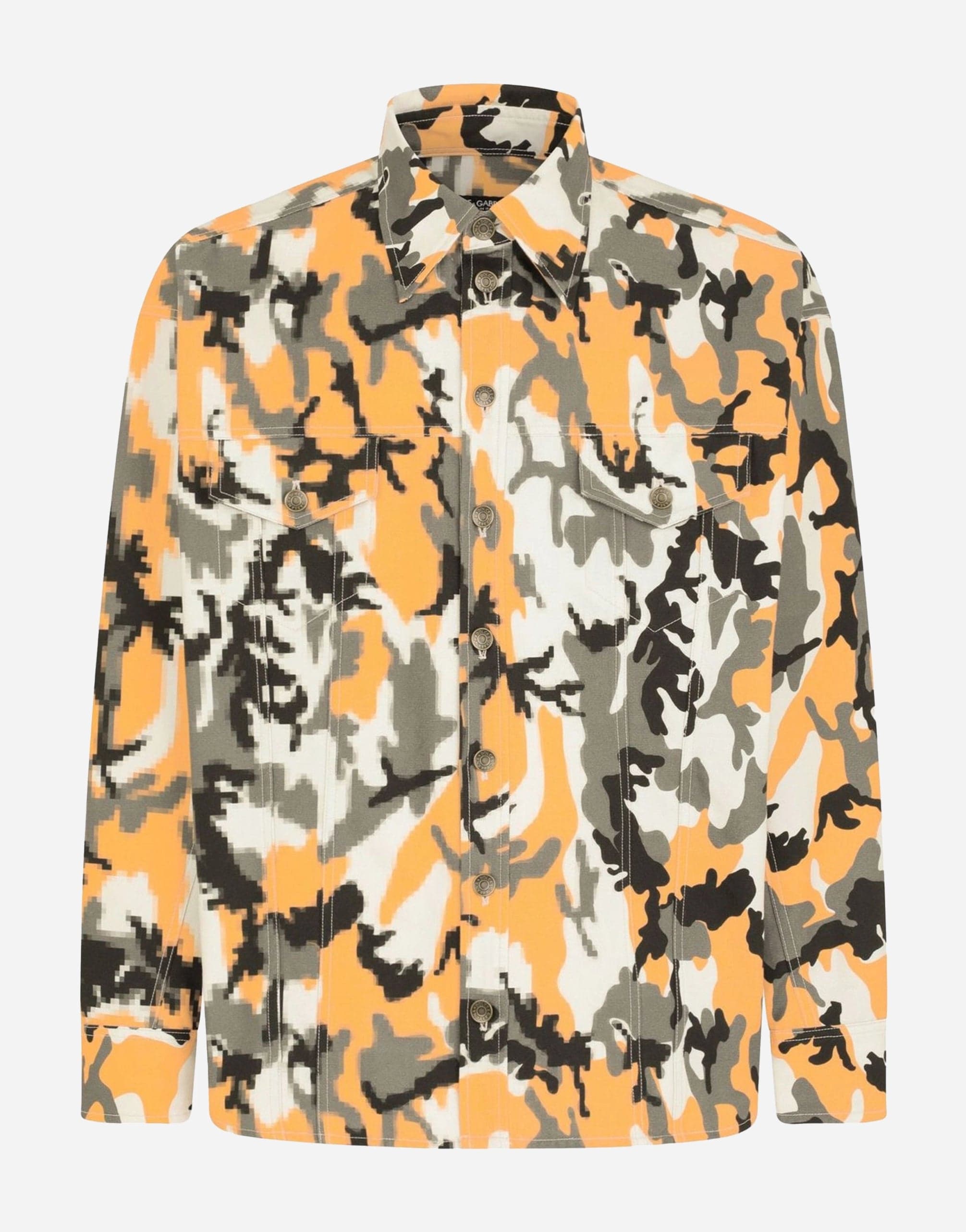 Dolce & Gabbana Camouflage-Print Canvas Shirt