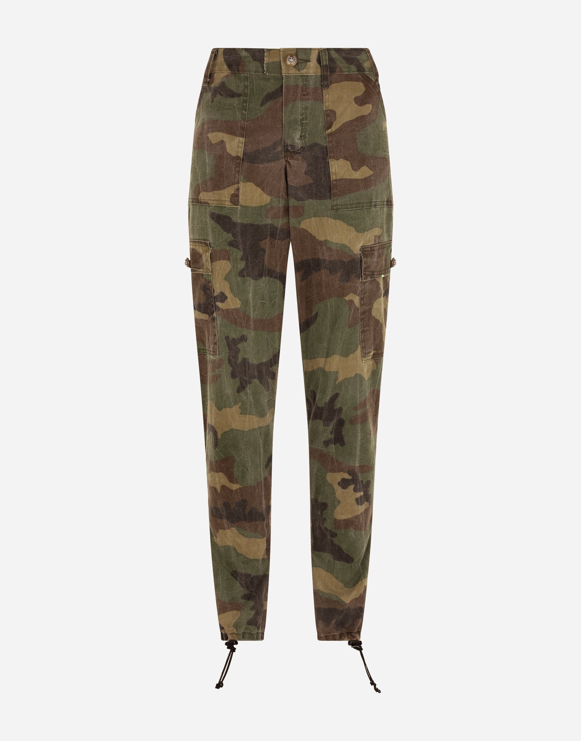 Dolce & Gabbana Camouflage Print Cotton Cargo Pants