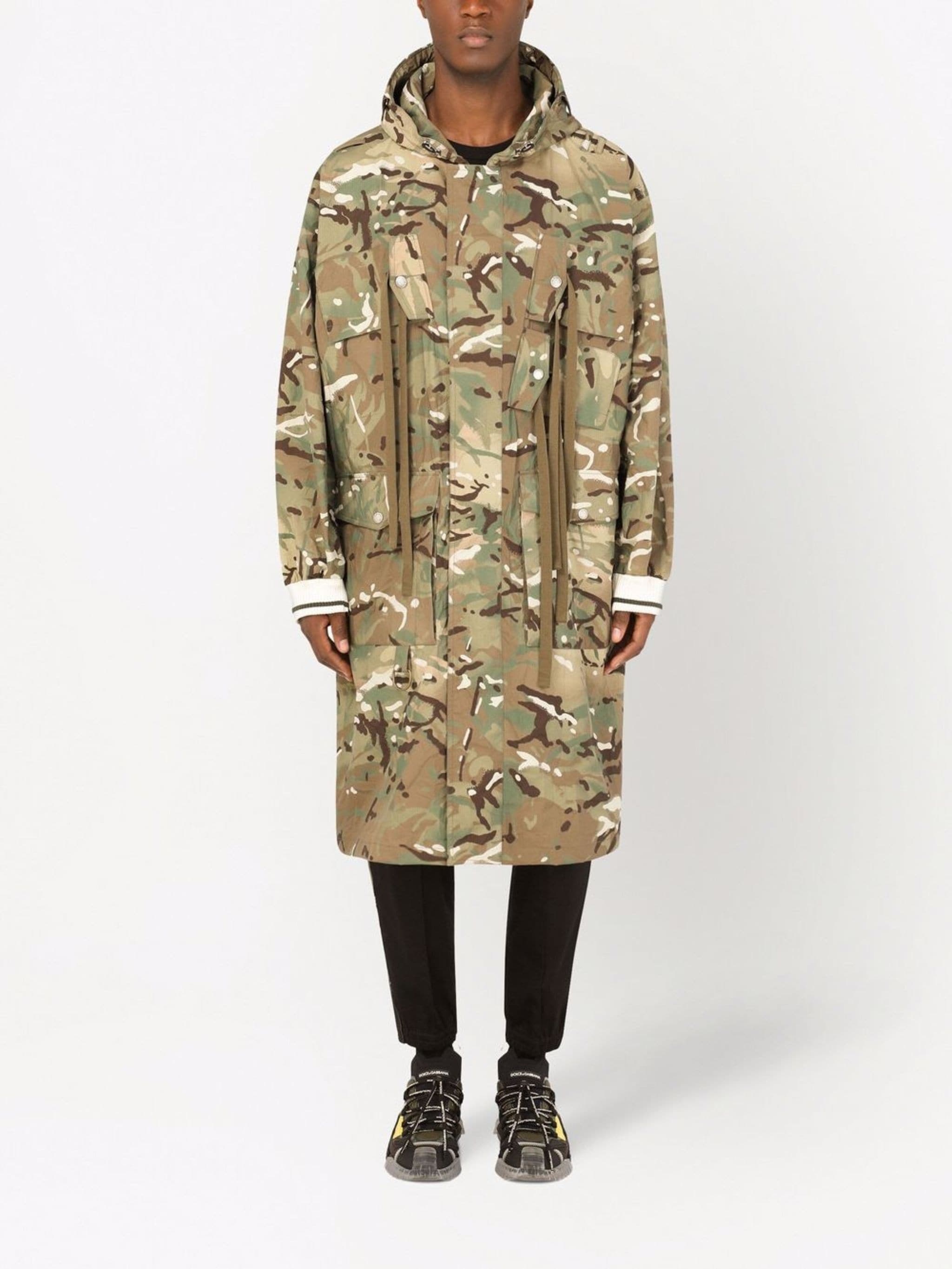 Dolce & Gabbana カモフラージュ柄フード付きパーカージャケット