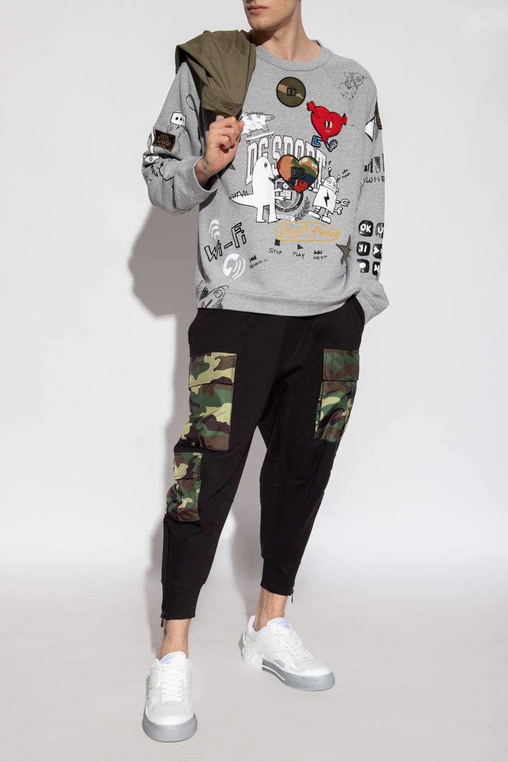Dolce & Gabbana Camouflage-Print Inserts Sweatpants