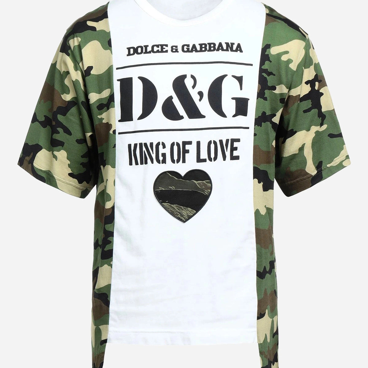 Dolce & Gabbana Camouflage-Print King of Love Cotton T-Shirt