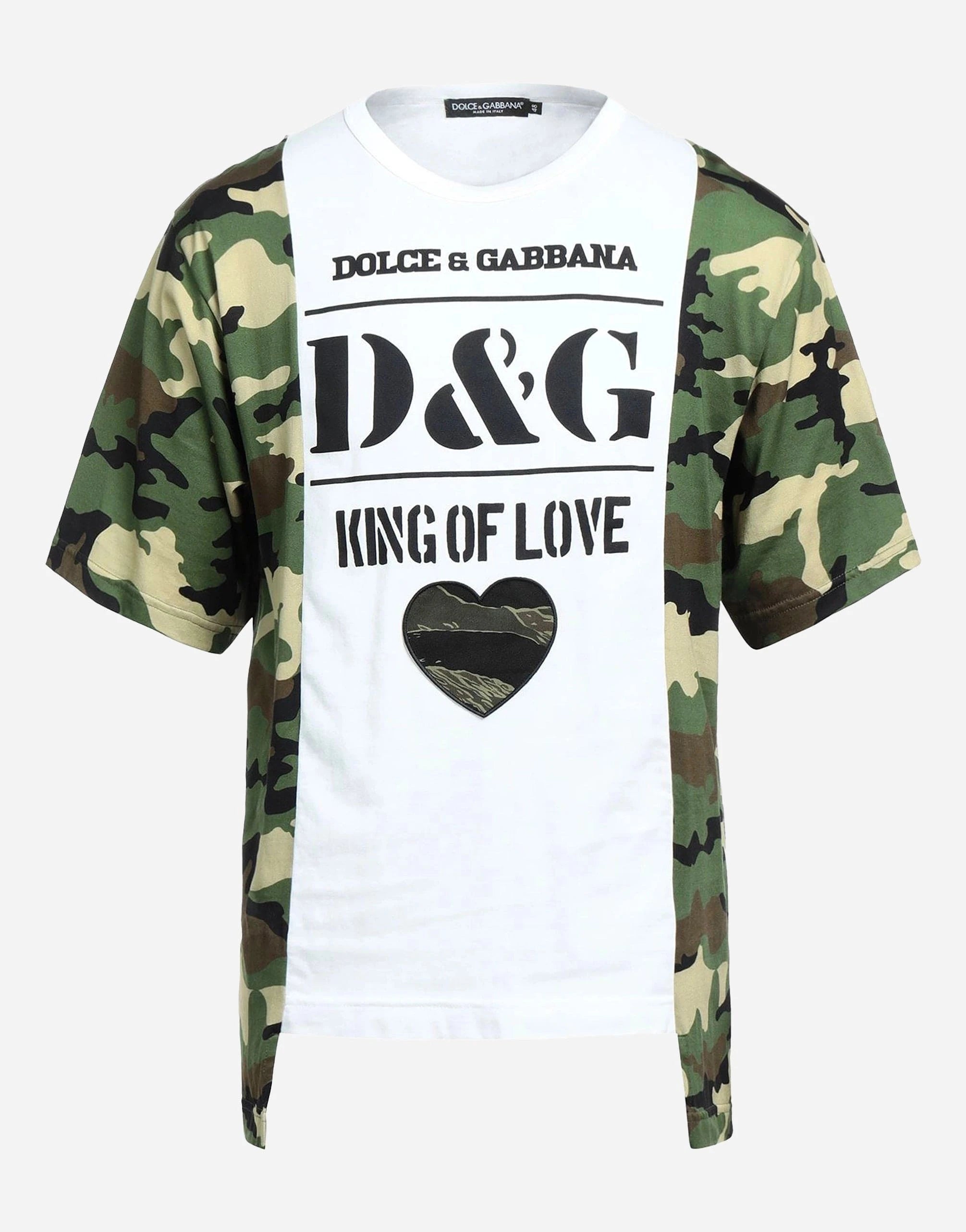 Dolce & Gabbana Camouflage-Print King of Love Cotton T-Shirt