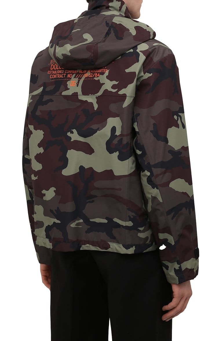 Dolce & Gabbana Camouflage-Print Logo Plaque Jacket