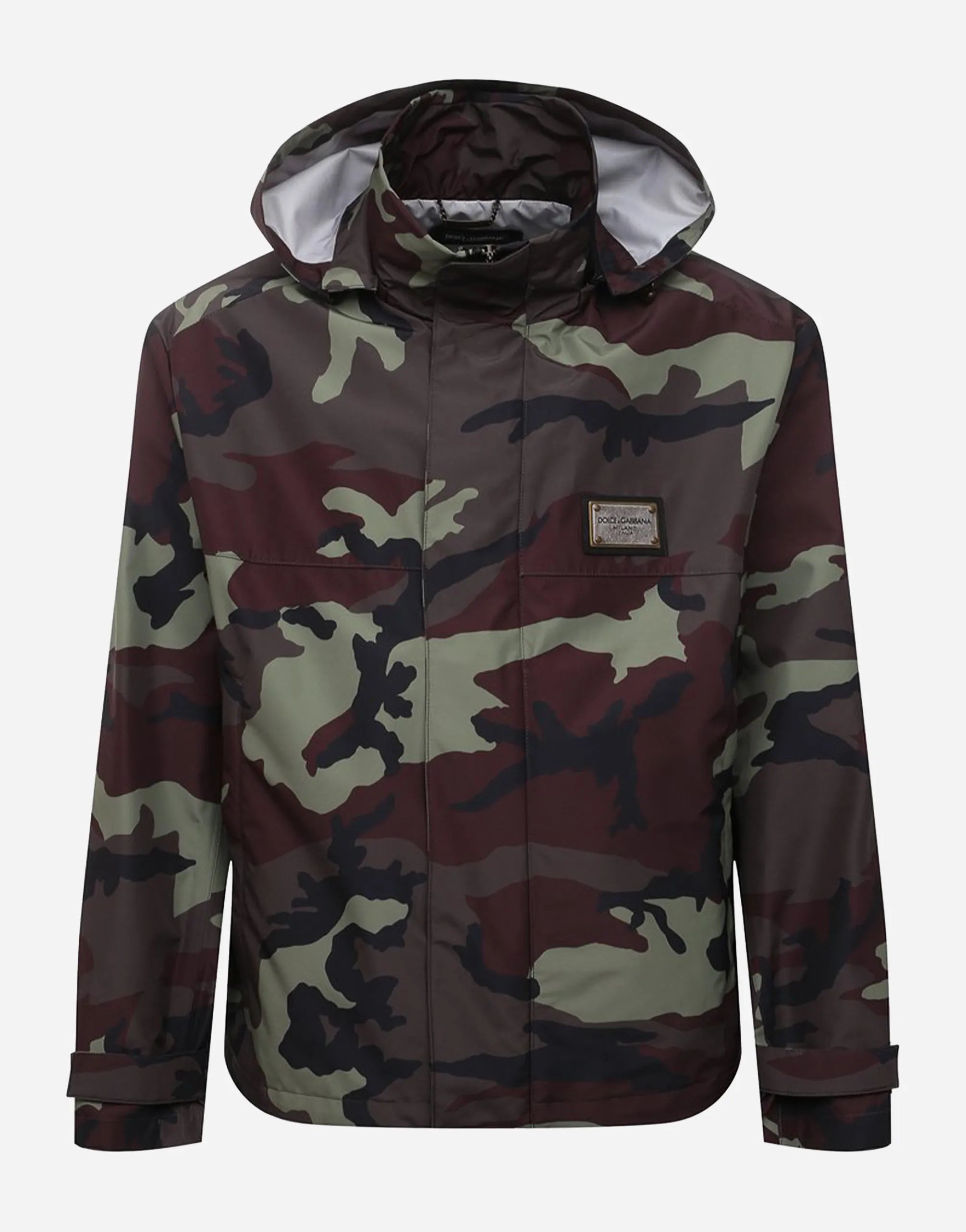 Dolce & Gabbana Camouflage-Print Logo Plaque Jacket