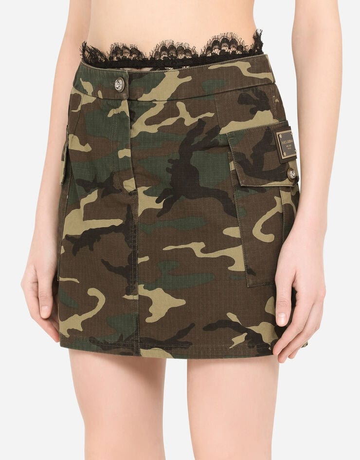 Dolce & Gabbana Camouflage Print Mini Skirt