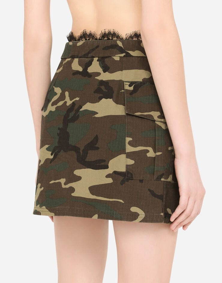 Dolce & Gabbana Camouflage Print Mini Skirt