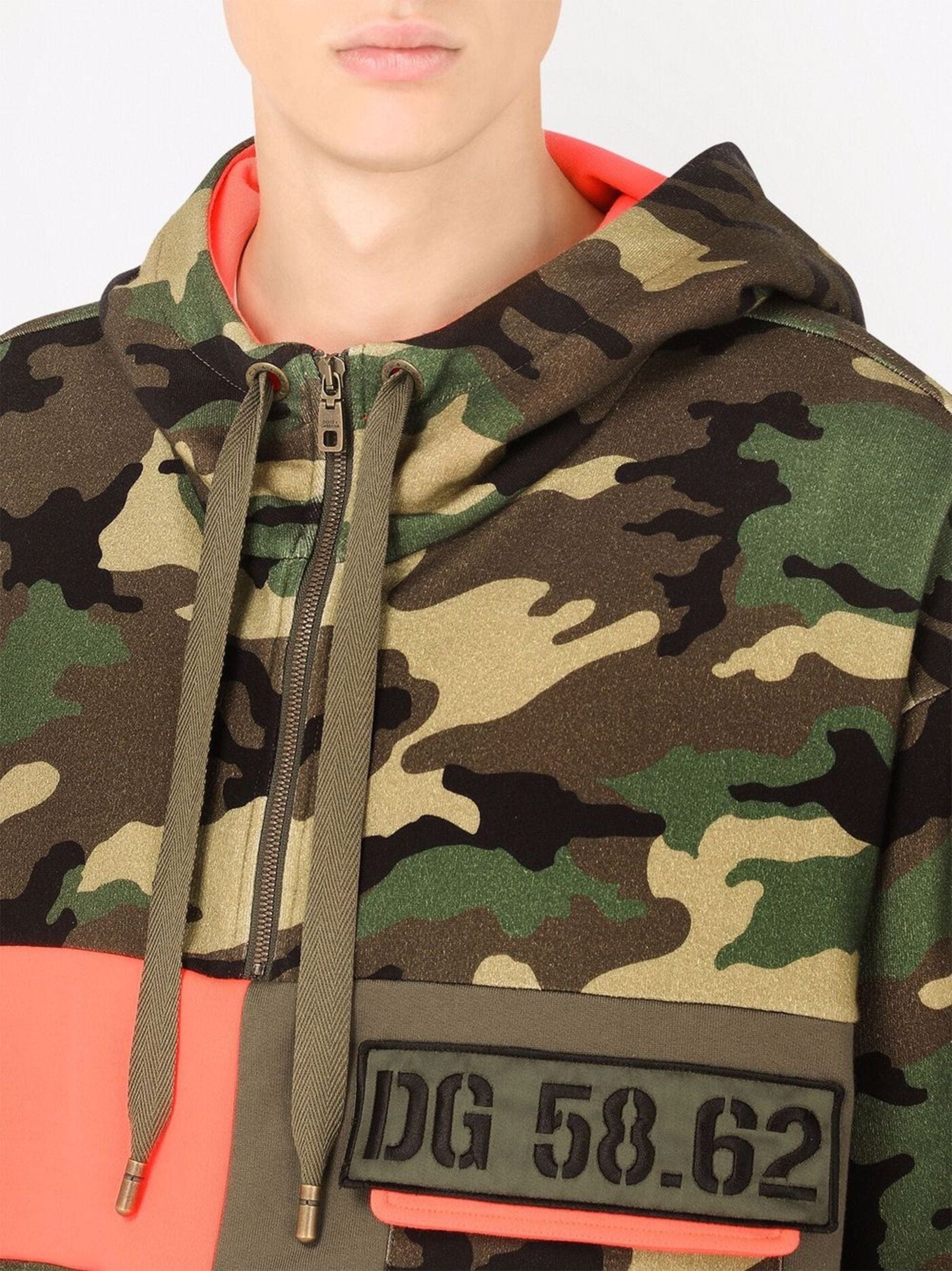 Dolce & Gabbana Camouflage-Print Panelled Hoodie