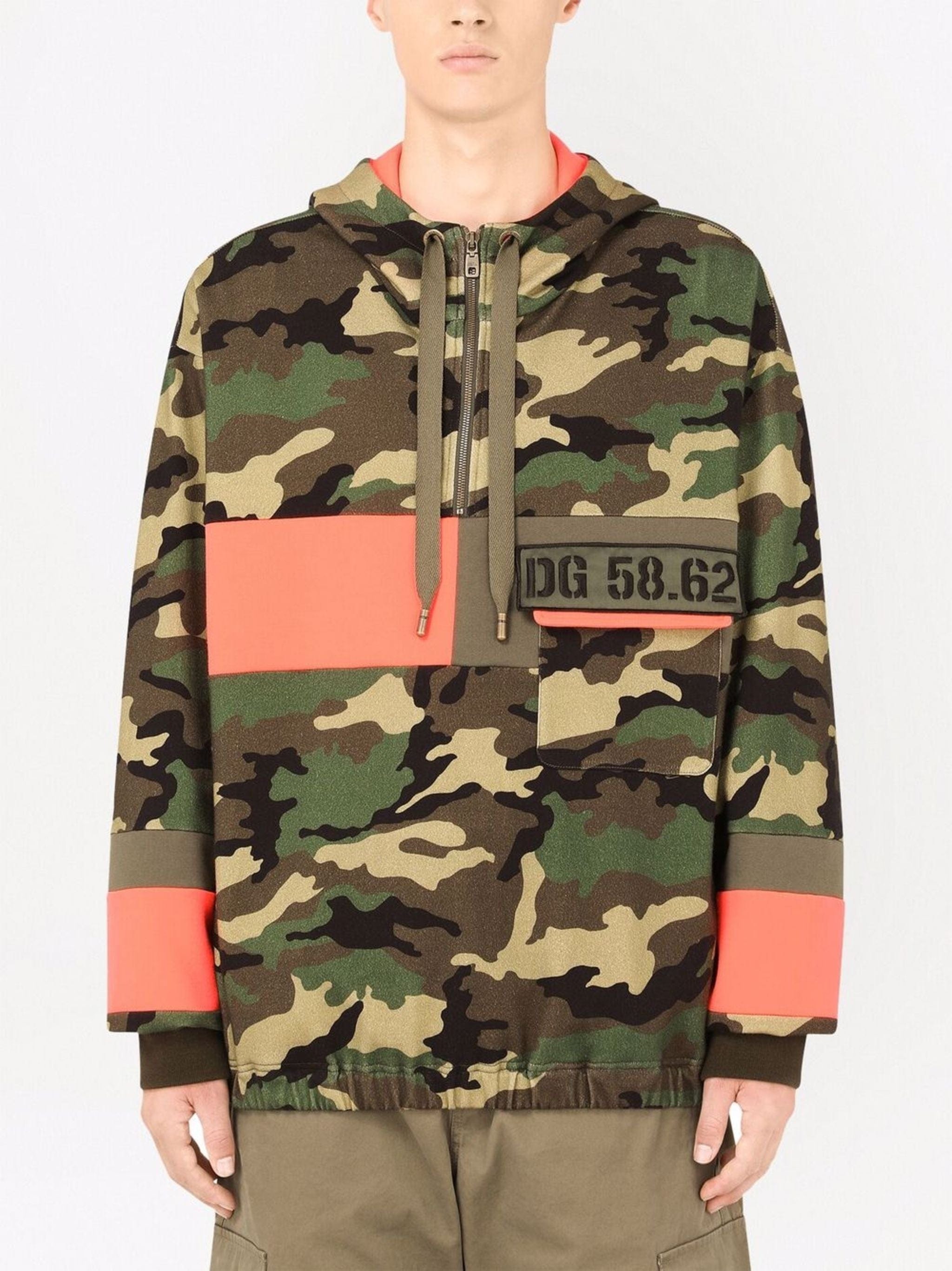 Dolce & Gabbana Camouflage-Print Panelled Hoodie