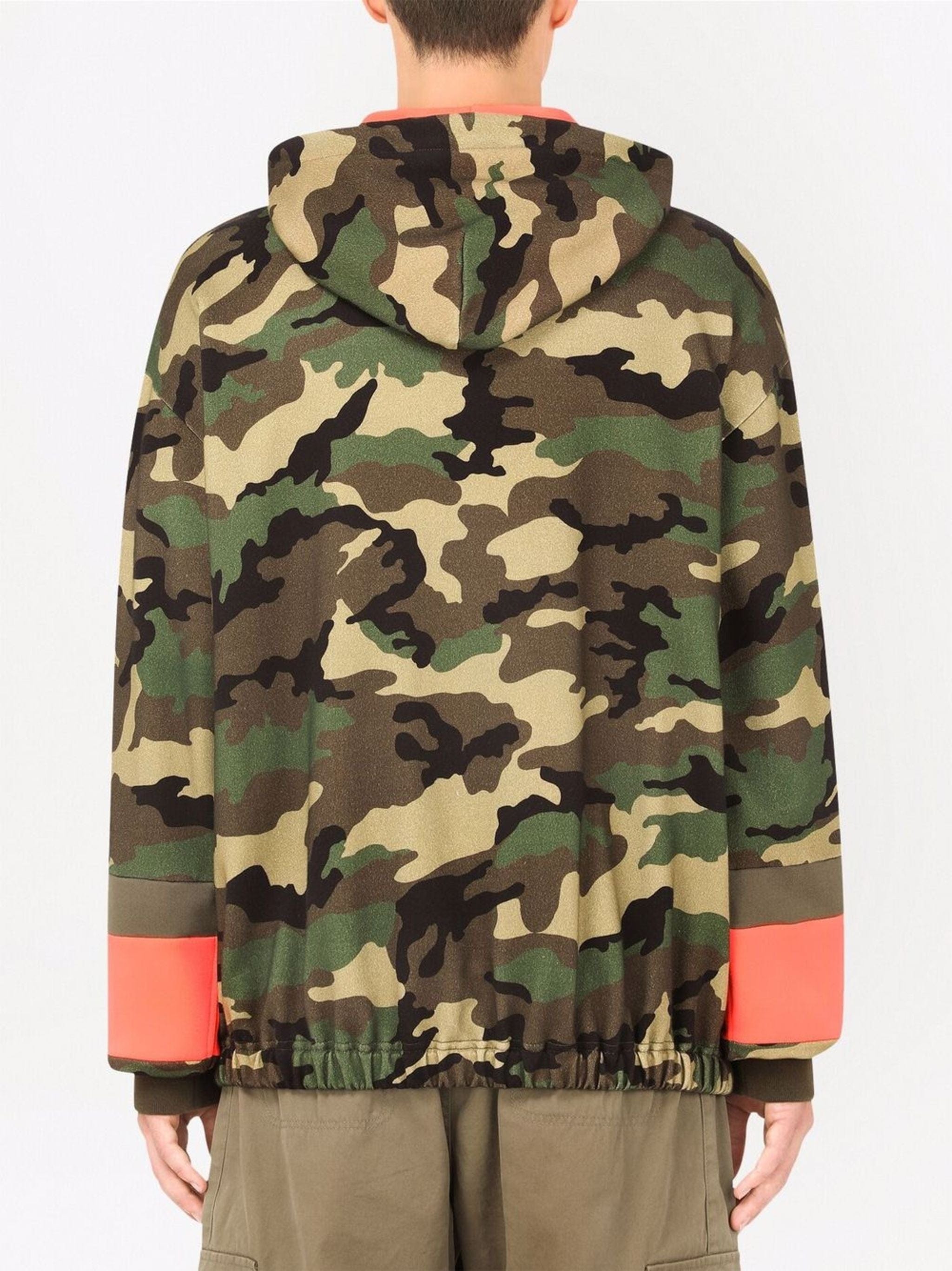 Dolce & Gabbana Camouflage-Print Panelled Hoodie