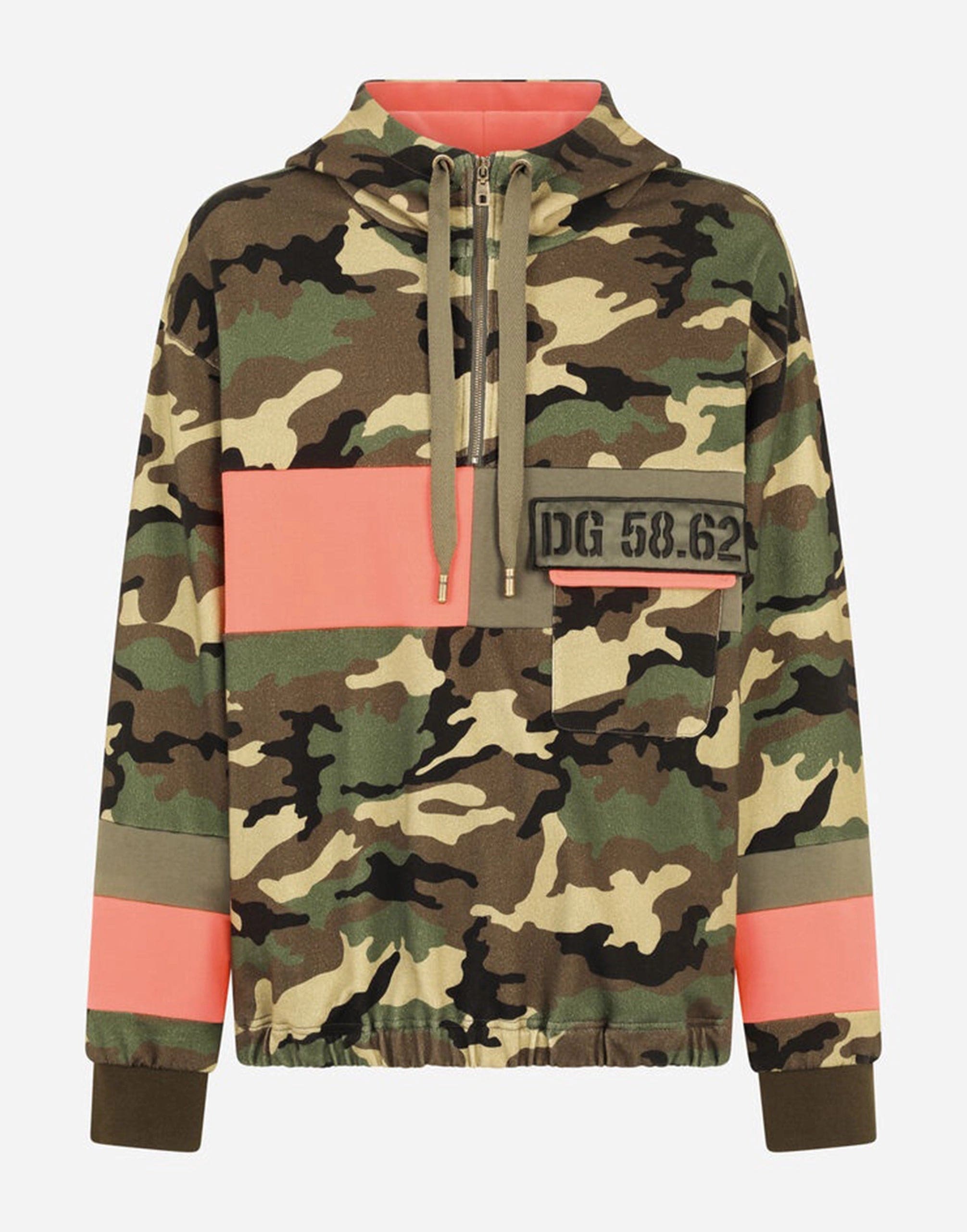 Dolce & Gabbana Camouflage-Print Panelled Hoodie