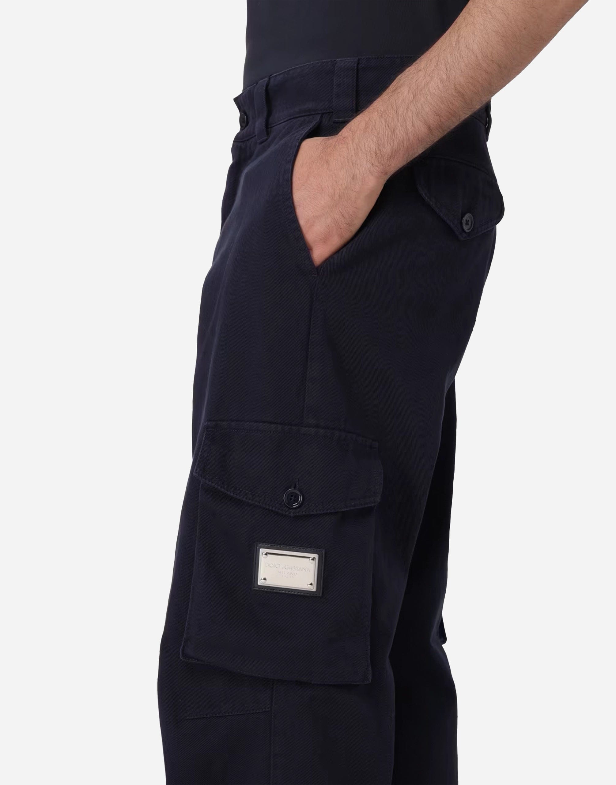 Dolce & Gabbana Cargo Pants With Plaque-Logo