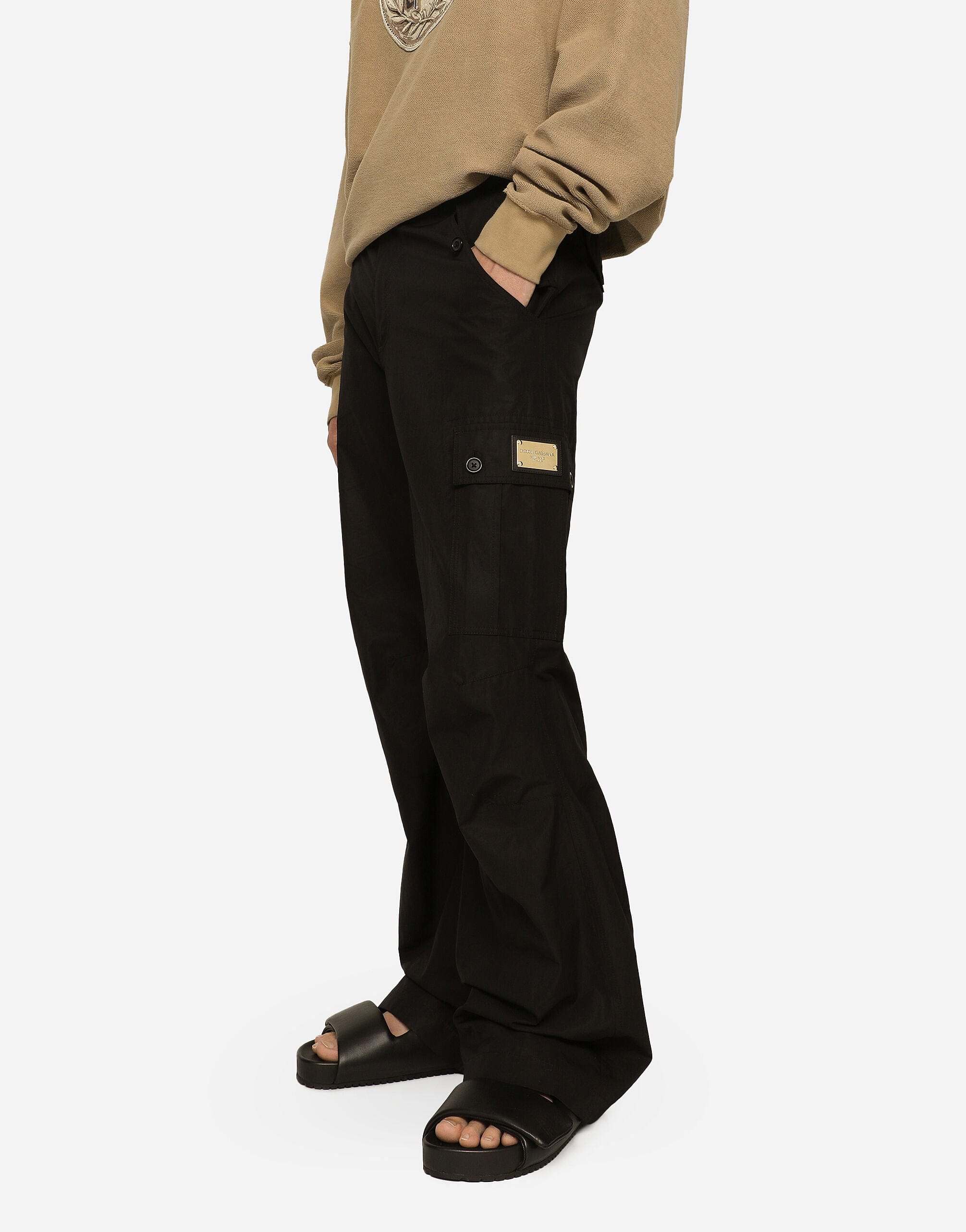 Dolce & Gabbana Cargo Pants With Plaque-Logo