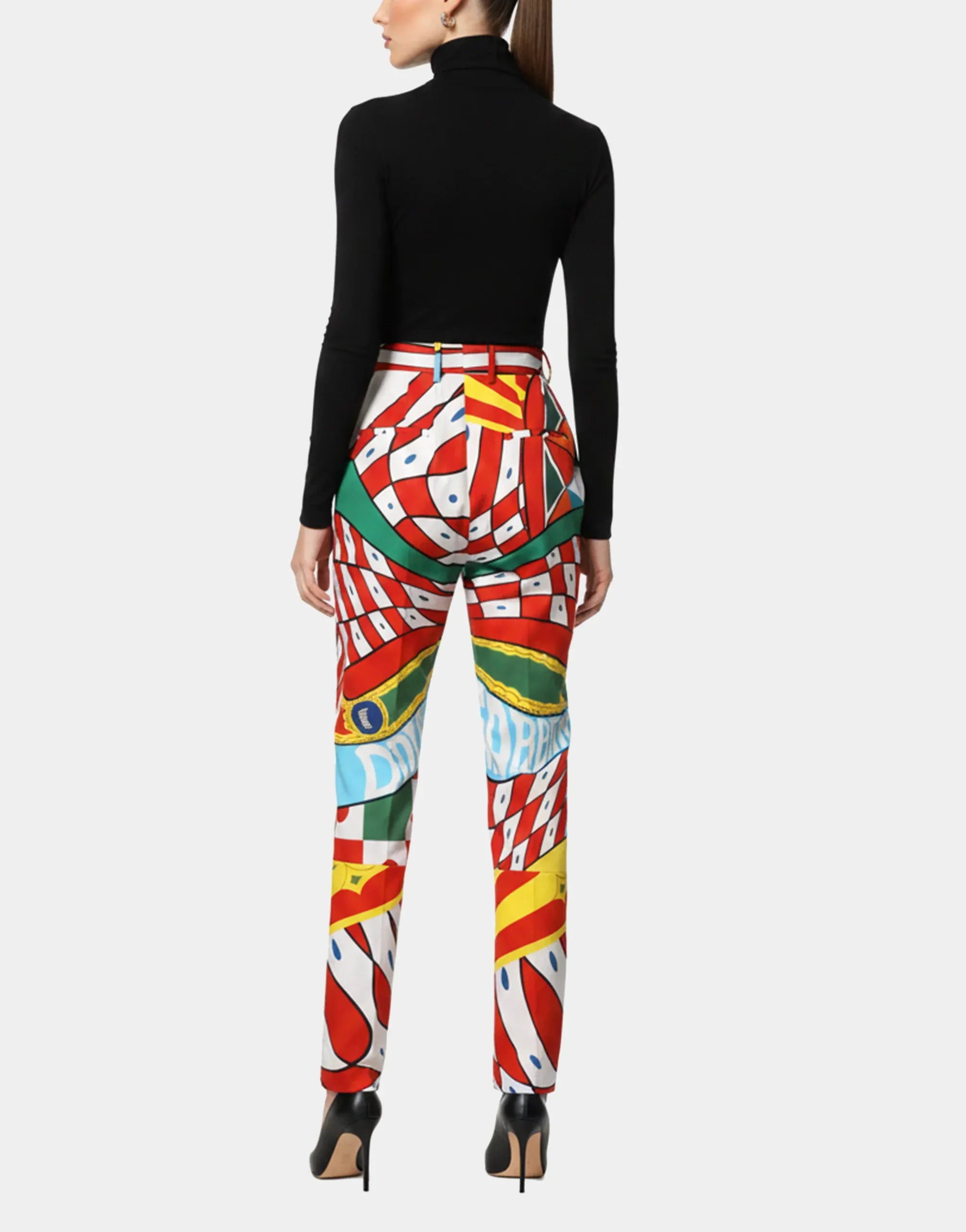 Dolce & Gabbana Carreto-Print Straight-Leg Pants