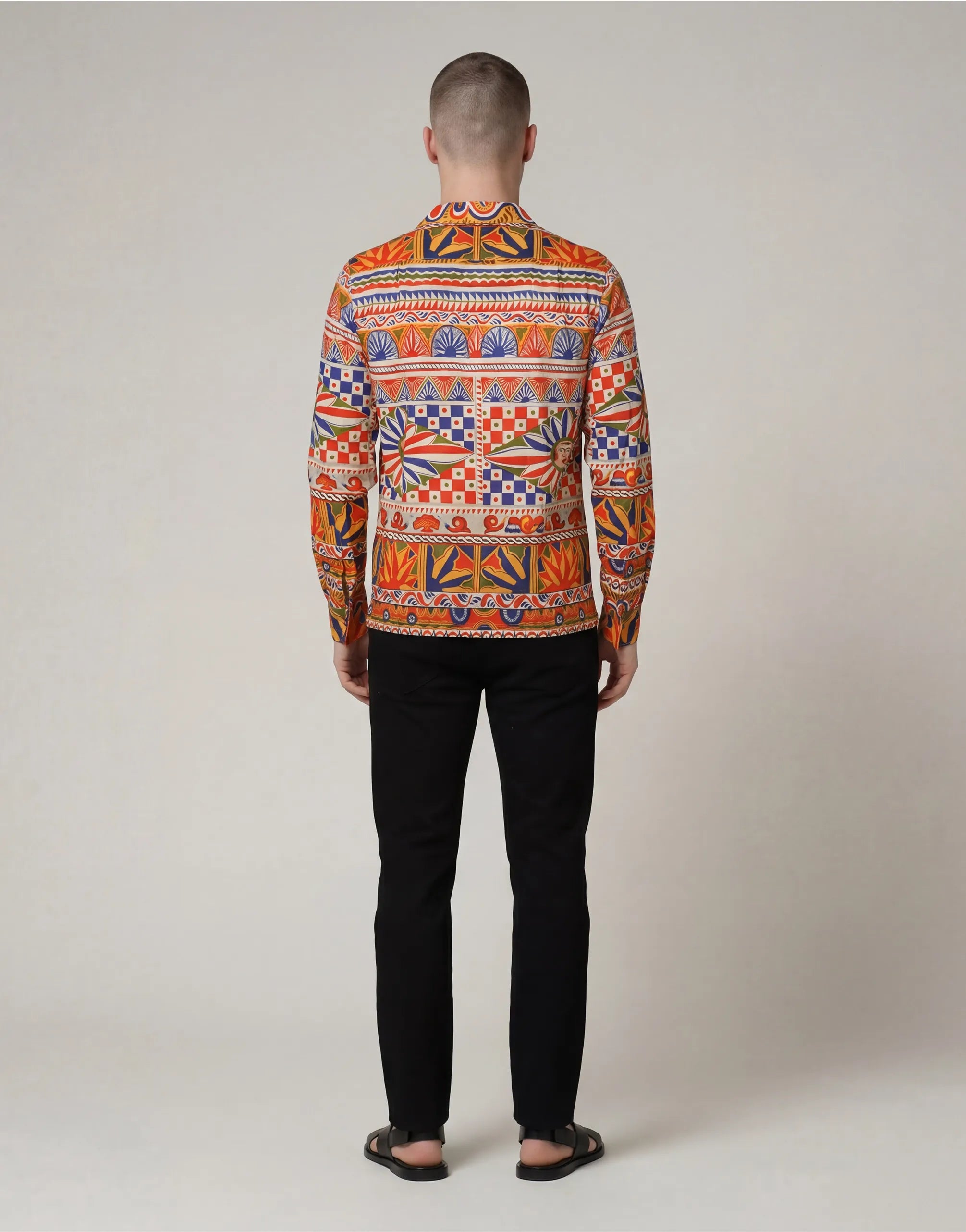 Dolce & Gabbana Carretto Multicolour Print Long Sleeve Shirt