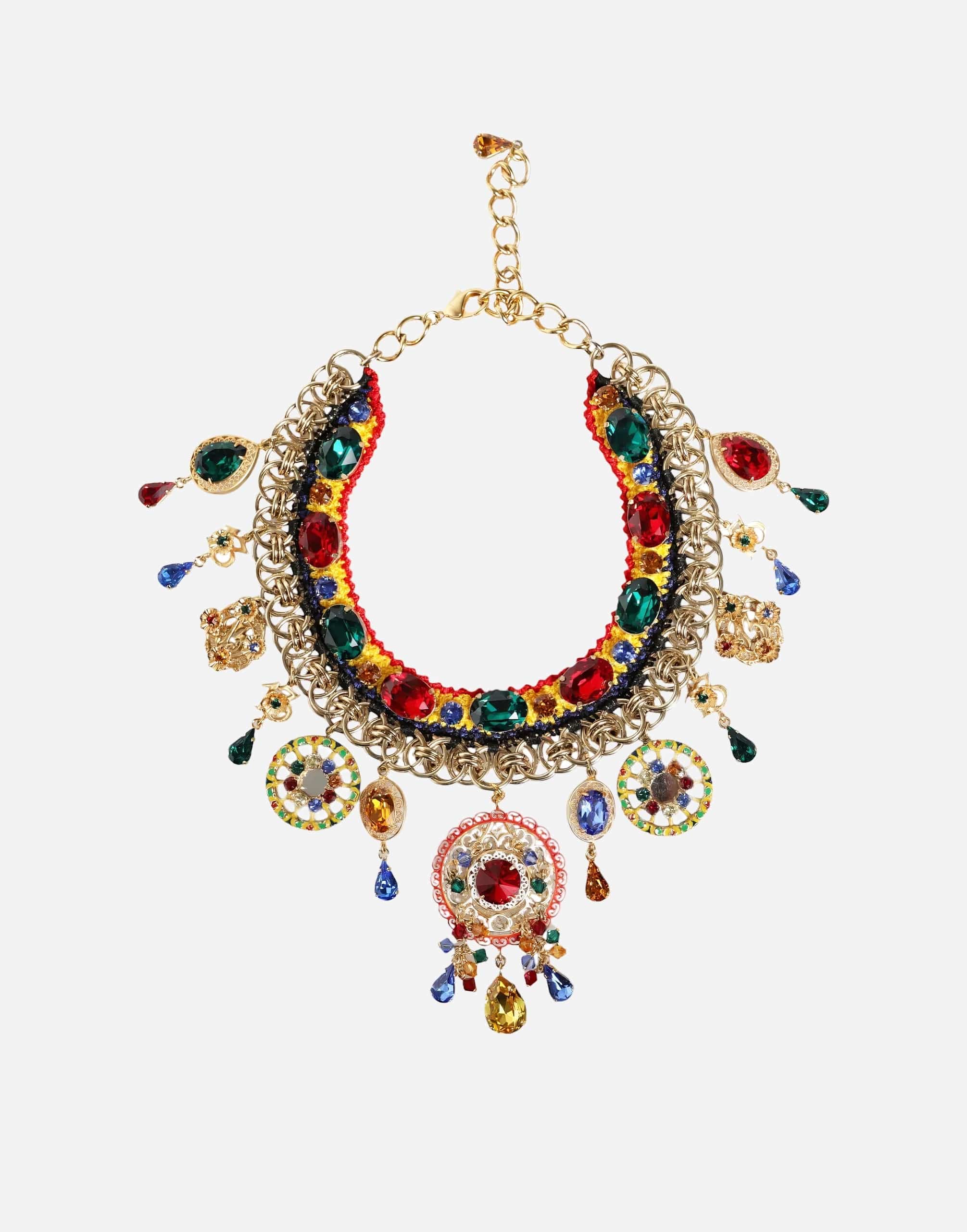 Dolce & Gabbana Carretto Necklace With Swarovski Crystals