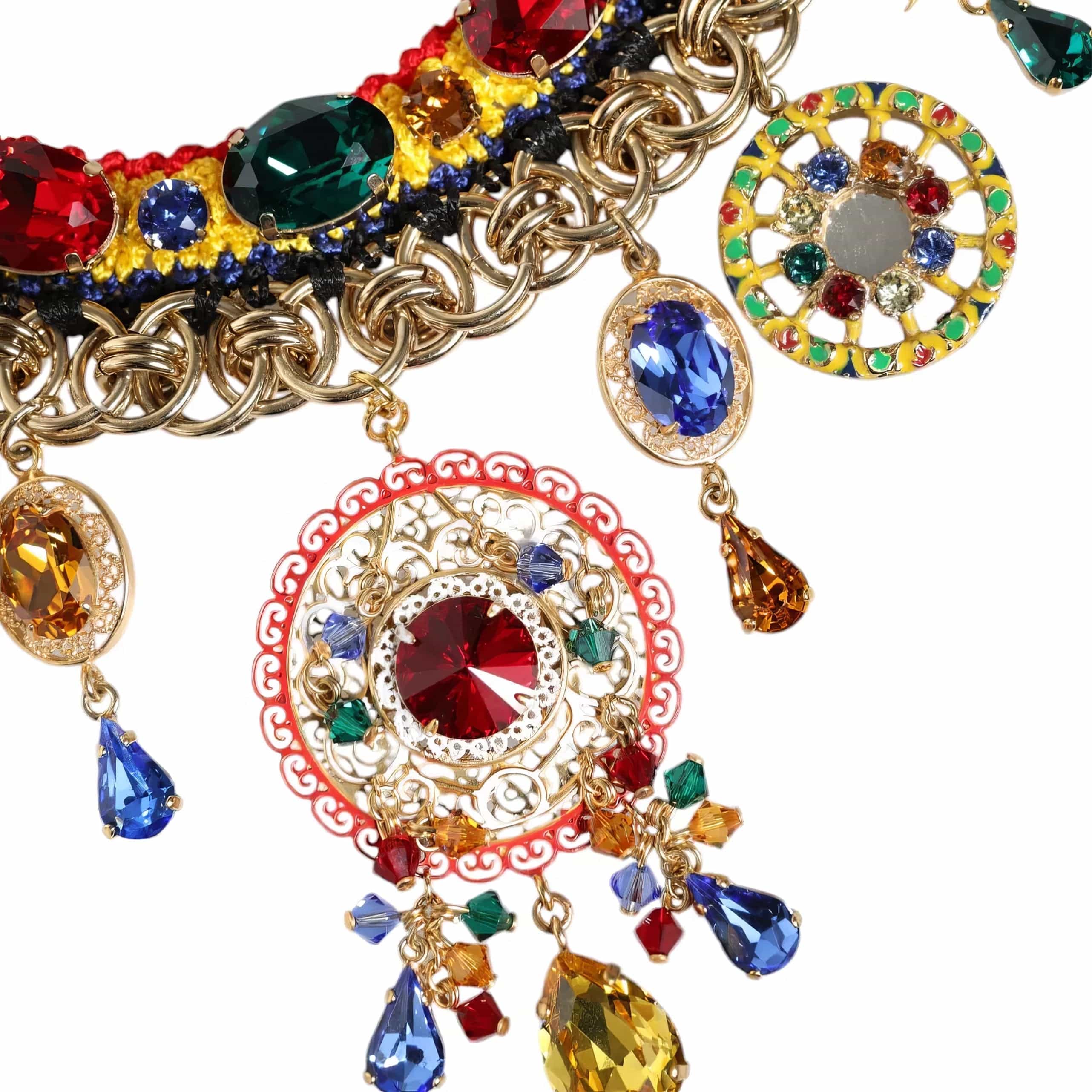 Dolce & Gabbana Carretto Necklace With Swarovski Crystals