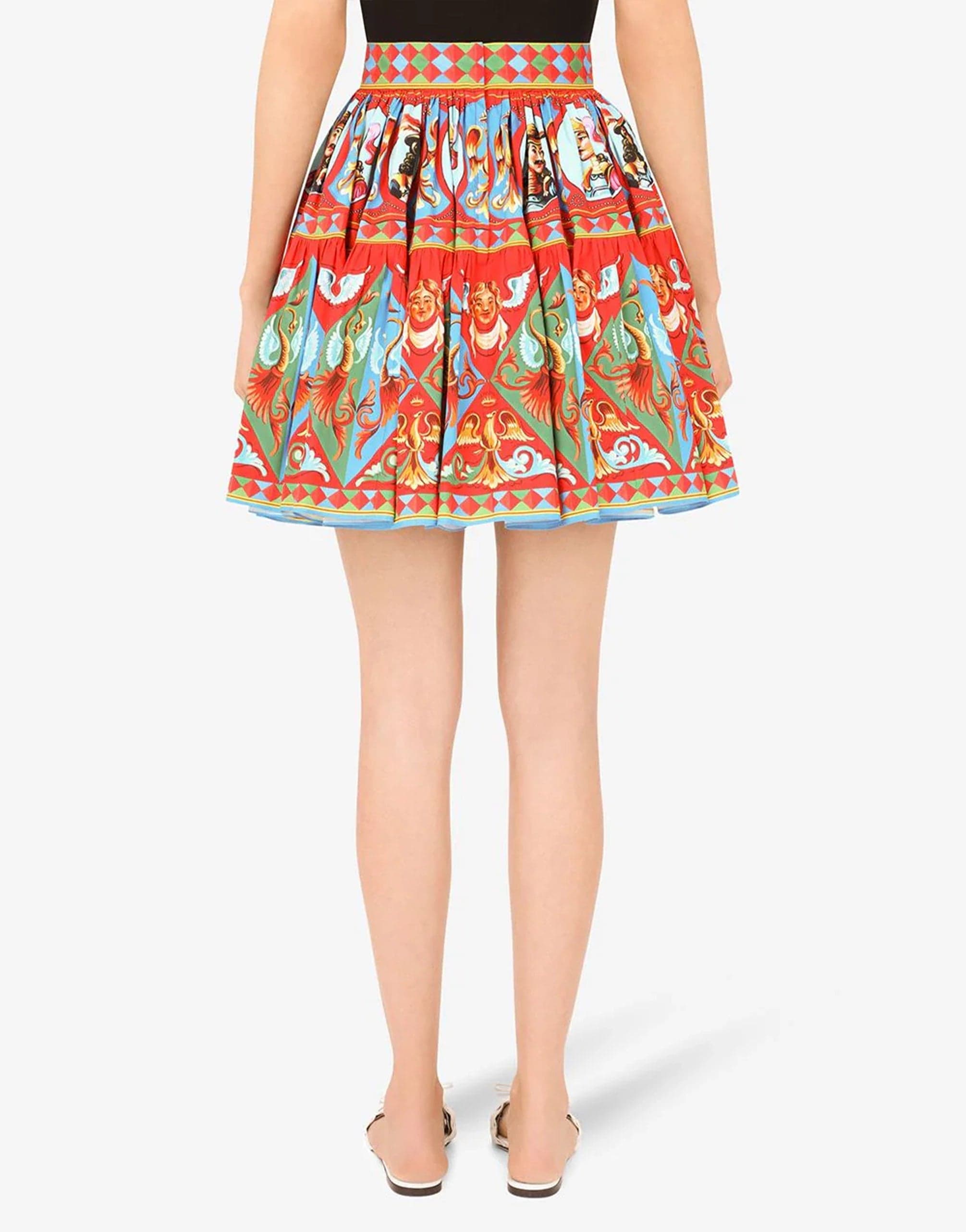 Dolce & Gabbana Carretto-Print Pleated Miniskirt