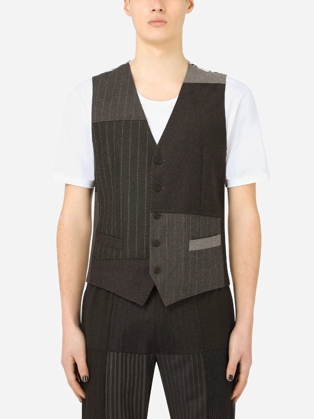 Dolce & Gabbana Cashmere And Wool Patchwork Waistcoat