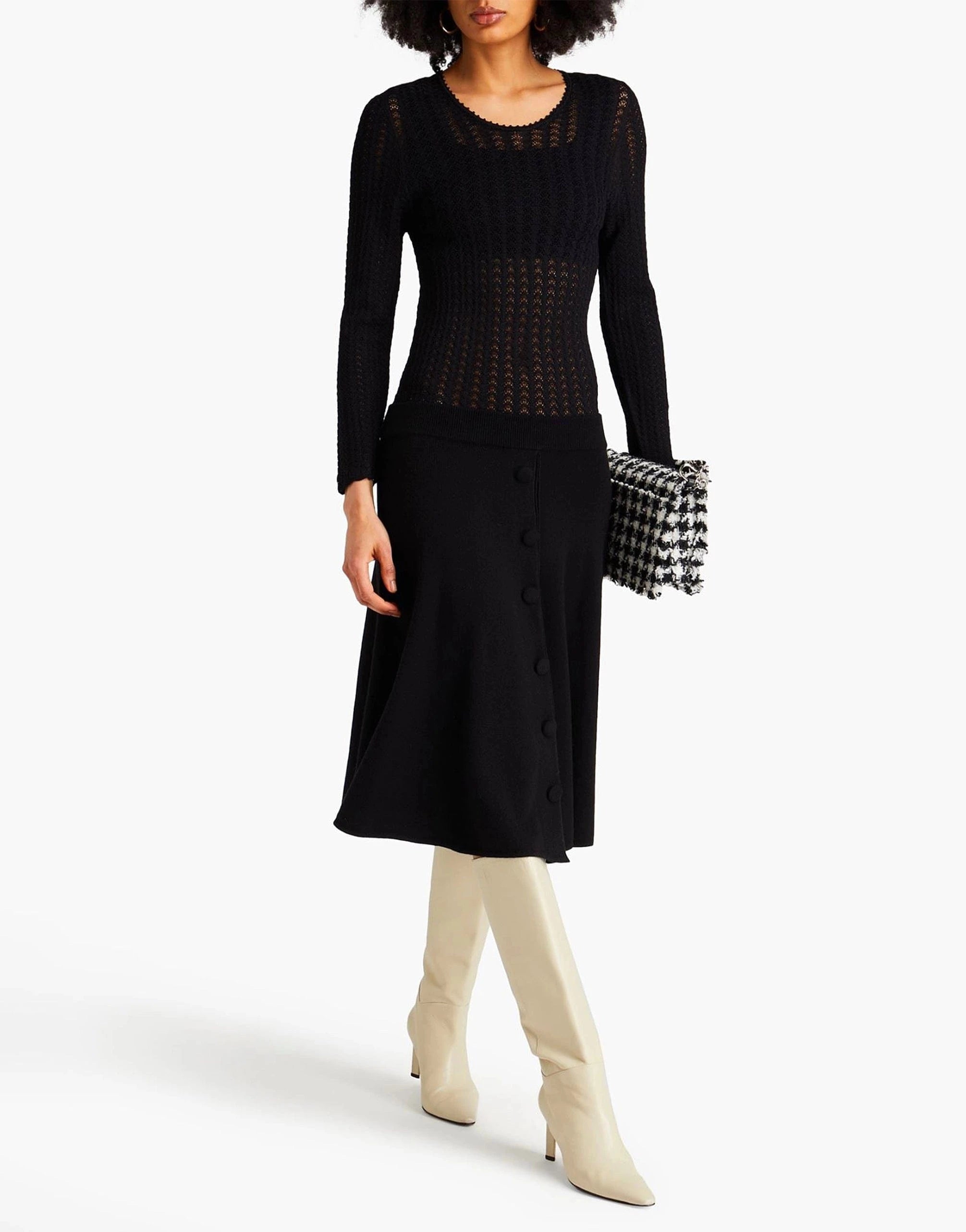 fitted lace wedding dress Chouyatou Women Basic Sweater Dress Long Sleeve Pleated Flared Knitted CHOUYATOU fitted lace wedding dress Chouyatou Women Basic Sweater Dress Long Sleeve Pleated Flared Knitted CHOUYATOU