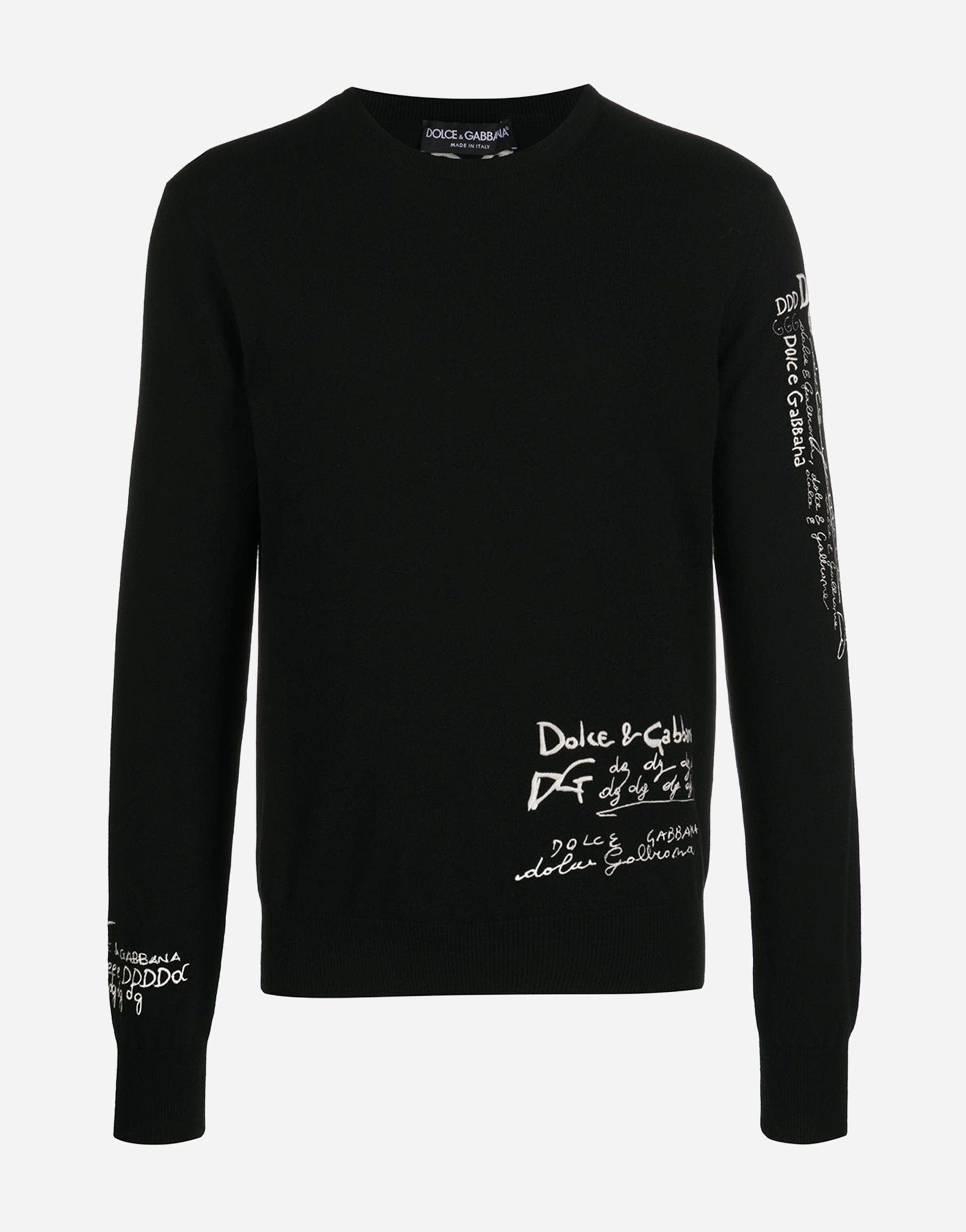 Dolce & Gabbana Cashmere Sweater With Logo Embroidery
