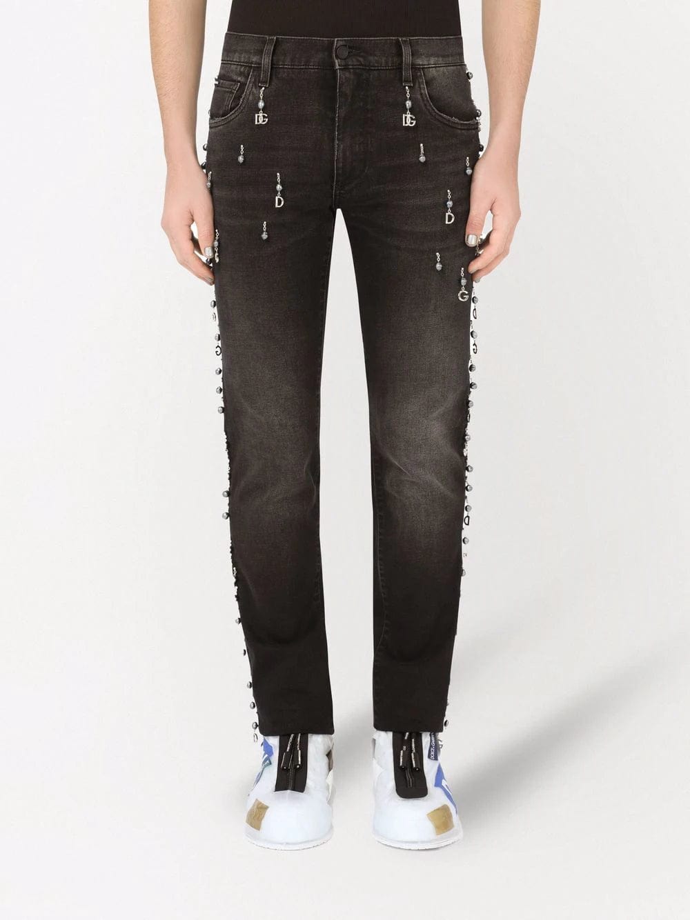 Dolce & Gabbana Charm-Embellished Skinny Jeans