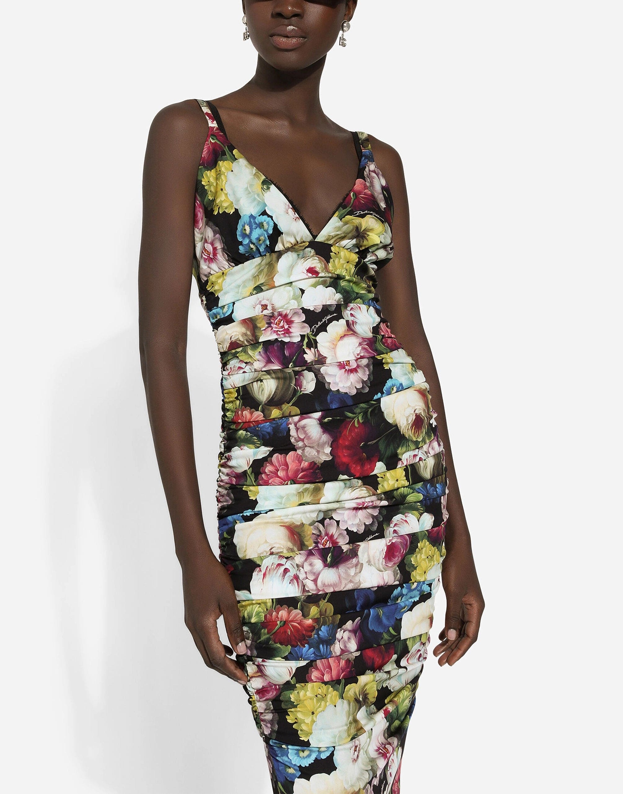 Dolce & Gabbana Charmeuse Floral Slip Dress