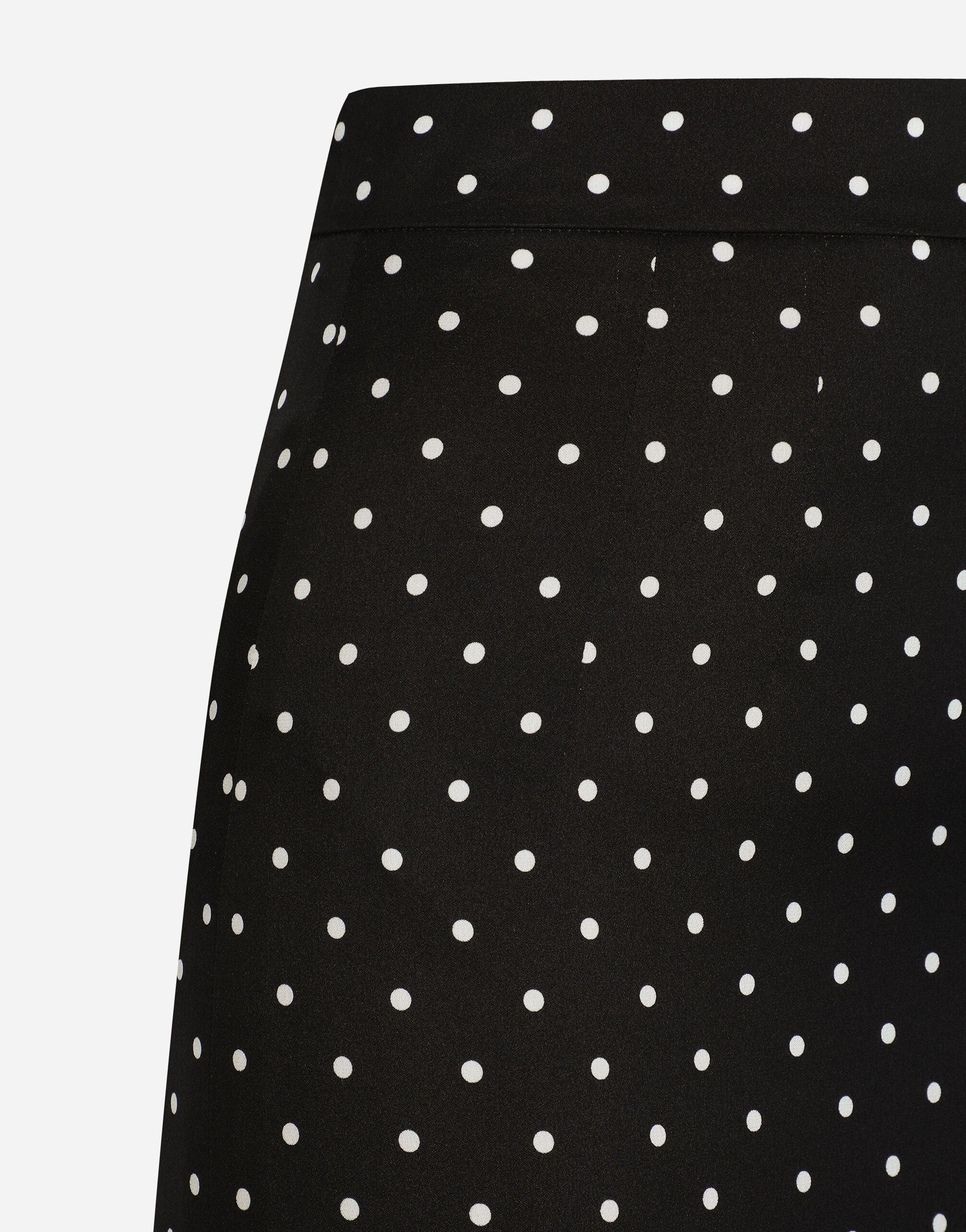 Dolce & Gabbana Charmeuse Polka-Dot Pencil Skirt