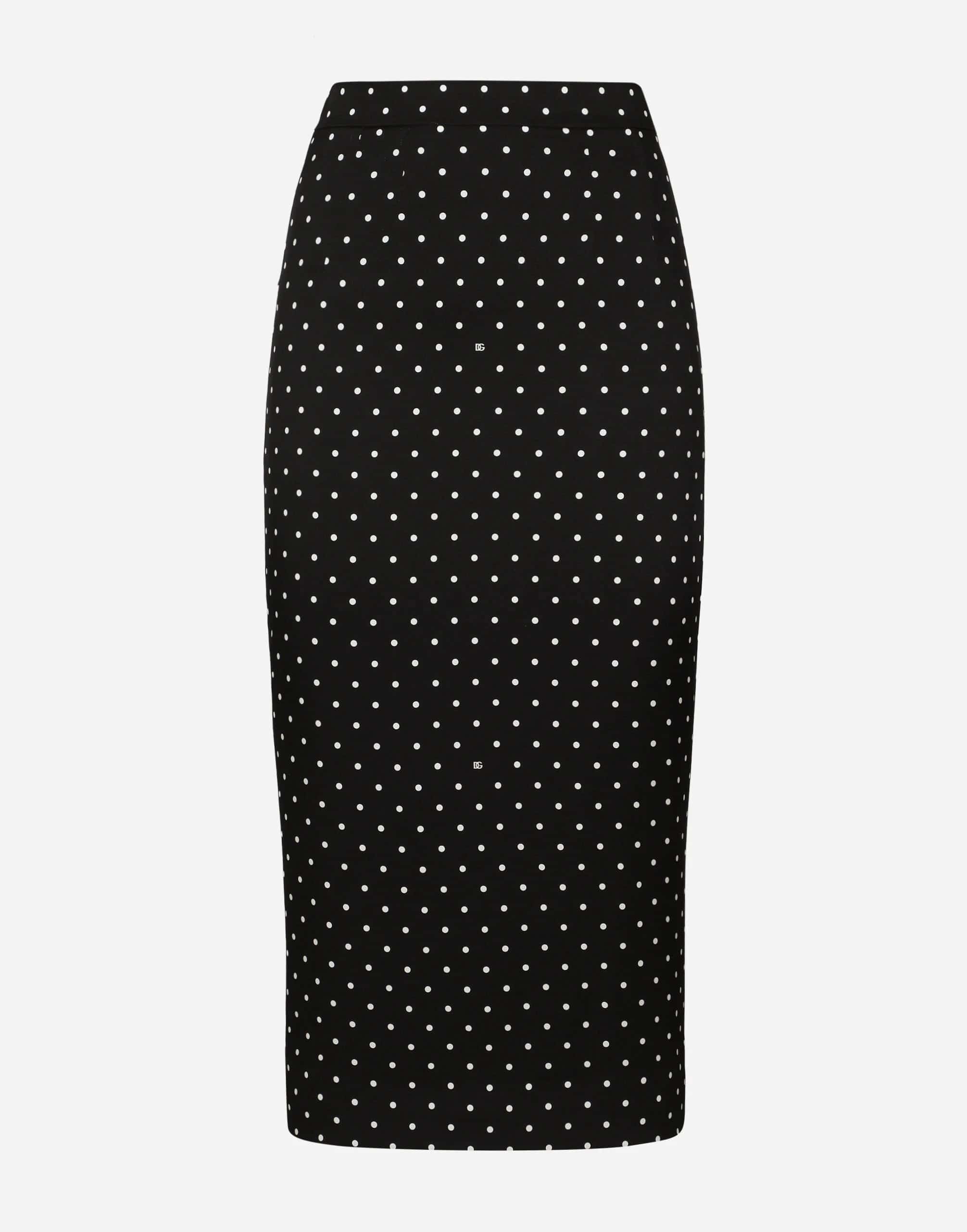 Dolce & Gabbana Charmeuse Polka-Dot Pencil Skirt