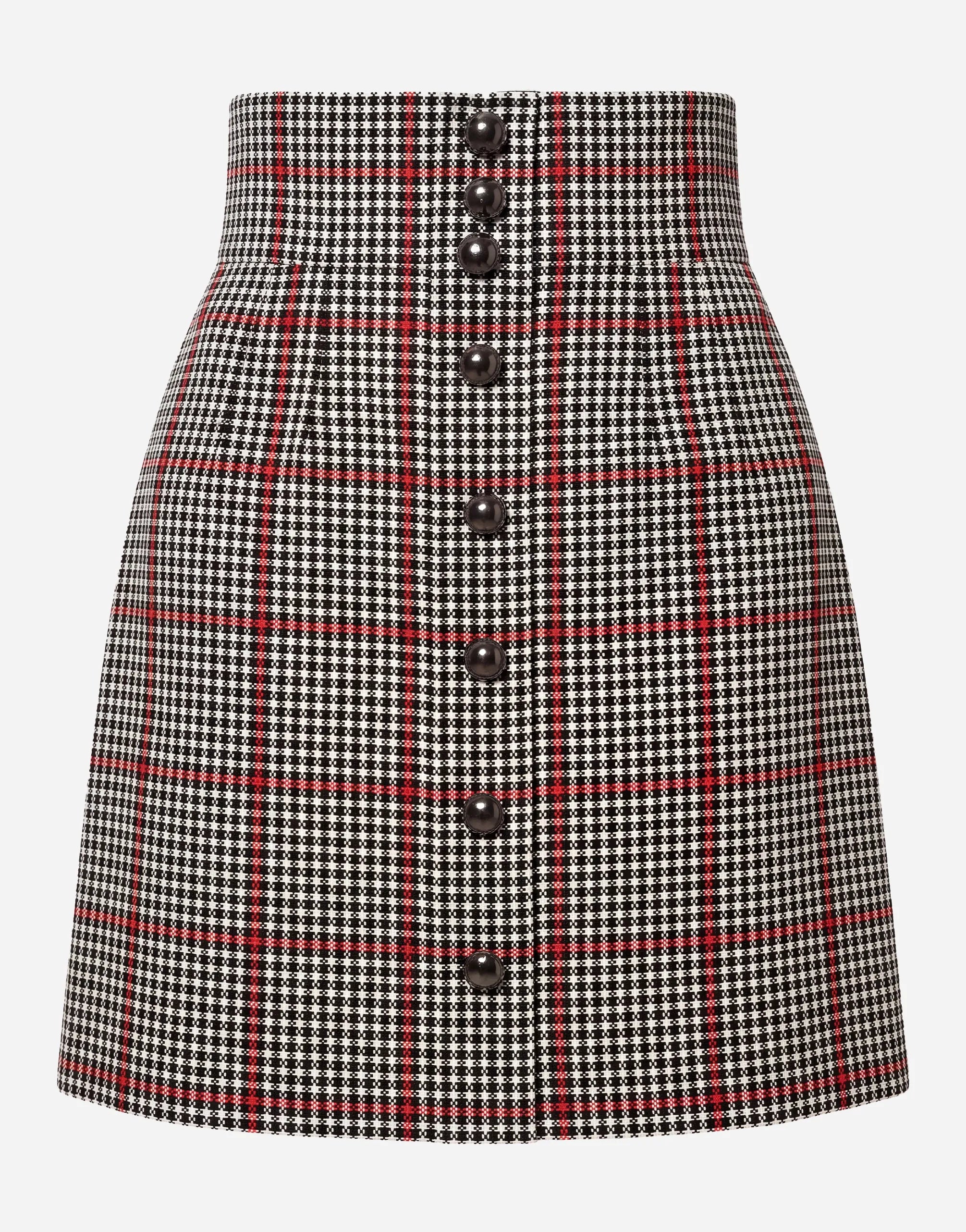 Dolce & Gabbana Dolce & Gabbana Check Mini Skirt with Button Front