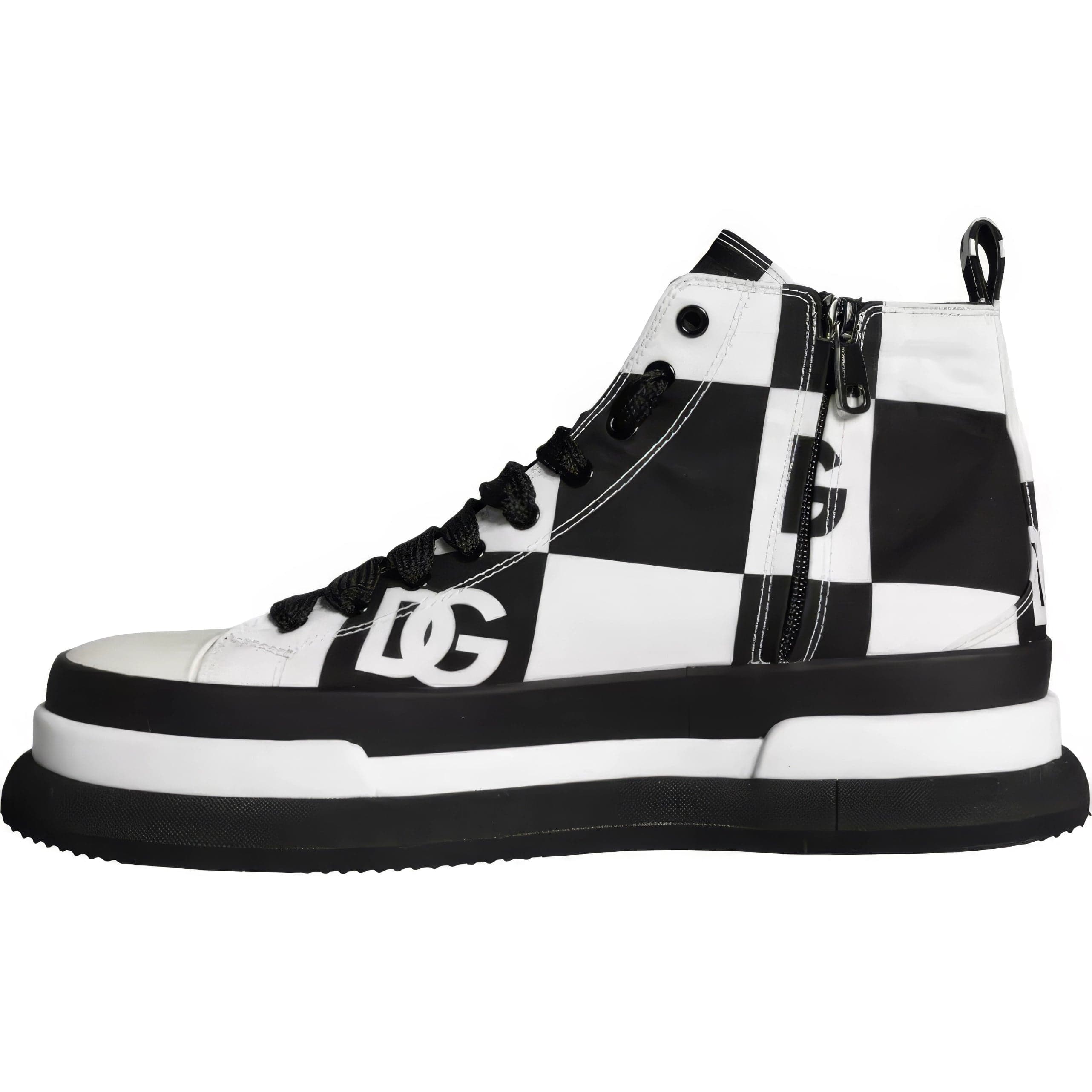 Dolce & Gabbana Checkboard Logo Portofino Sneakers