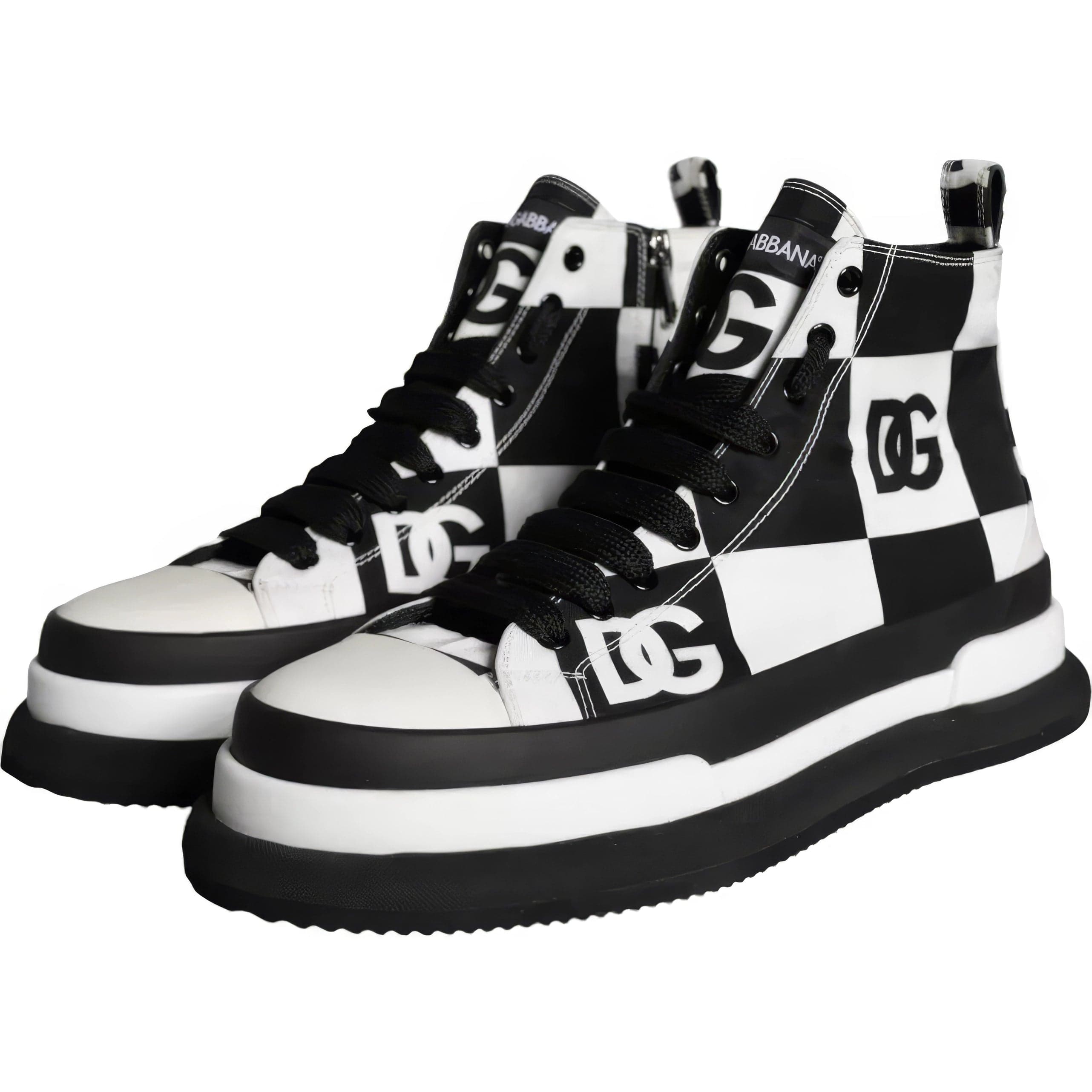 Dolce & Gabbana Checkboard Logo Portofino Sneakers