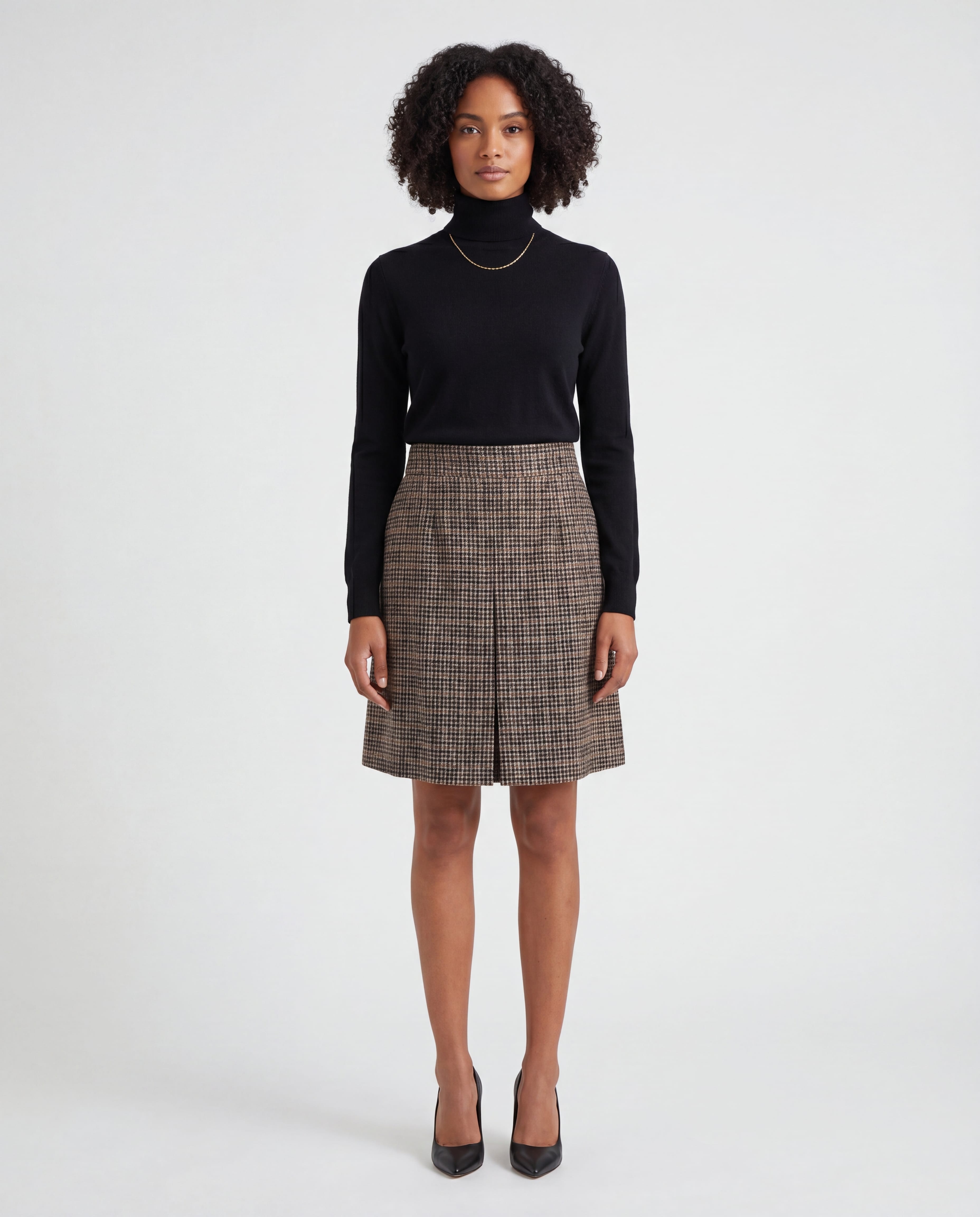 Dolce & Gabbana Checked Wool Blend A-Line Mini Skirt - alternate view