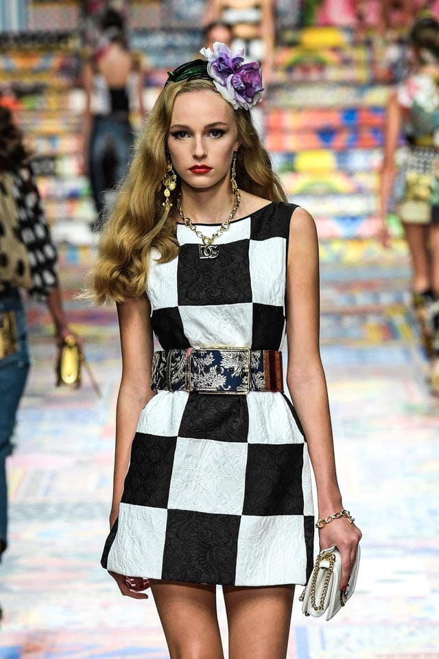 Dolce & Gabbana Checkered Jacquard Skirt