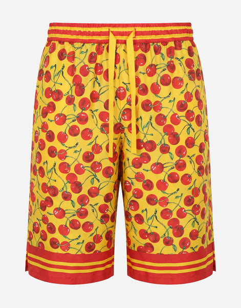 Dolce & Gabbana チェリー柄ドローストリングショーツ | Sendegaro JP
