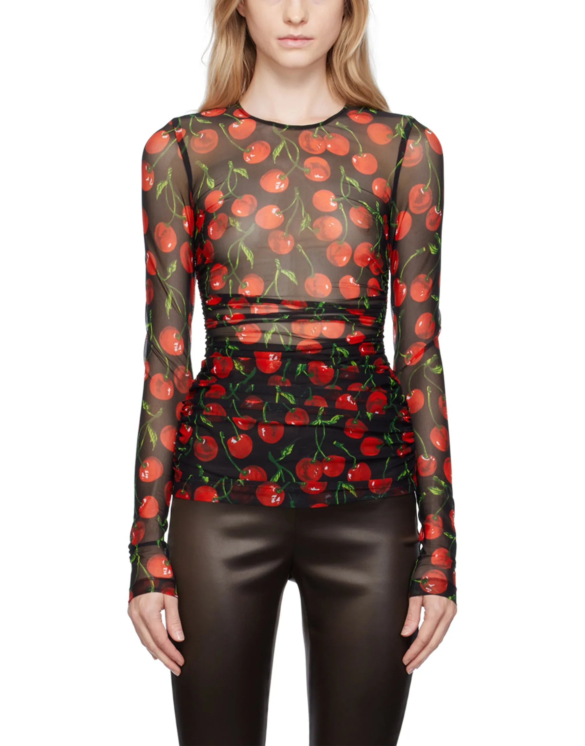 Dolce & Gabbana Cherry Print Long Sleeve T-Shirt