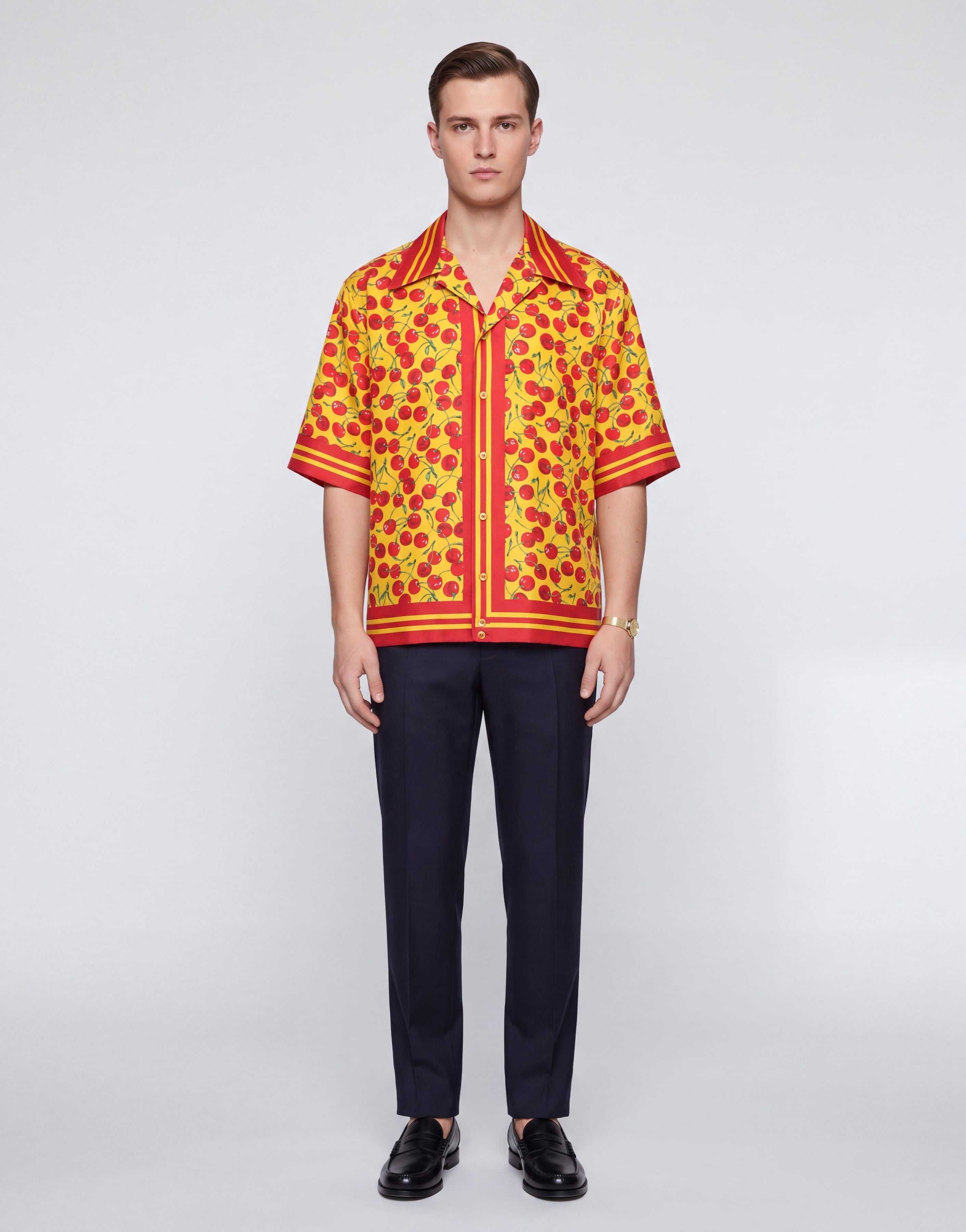 Dolce & Gabbana Cherry Print Short-Sleeve Shirt - alternate view