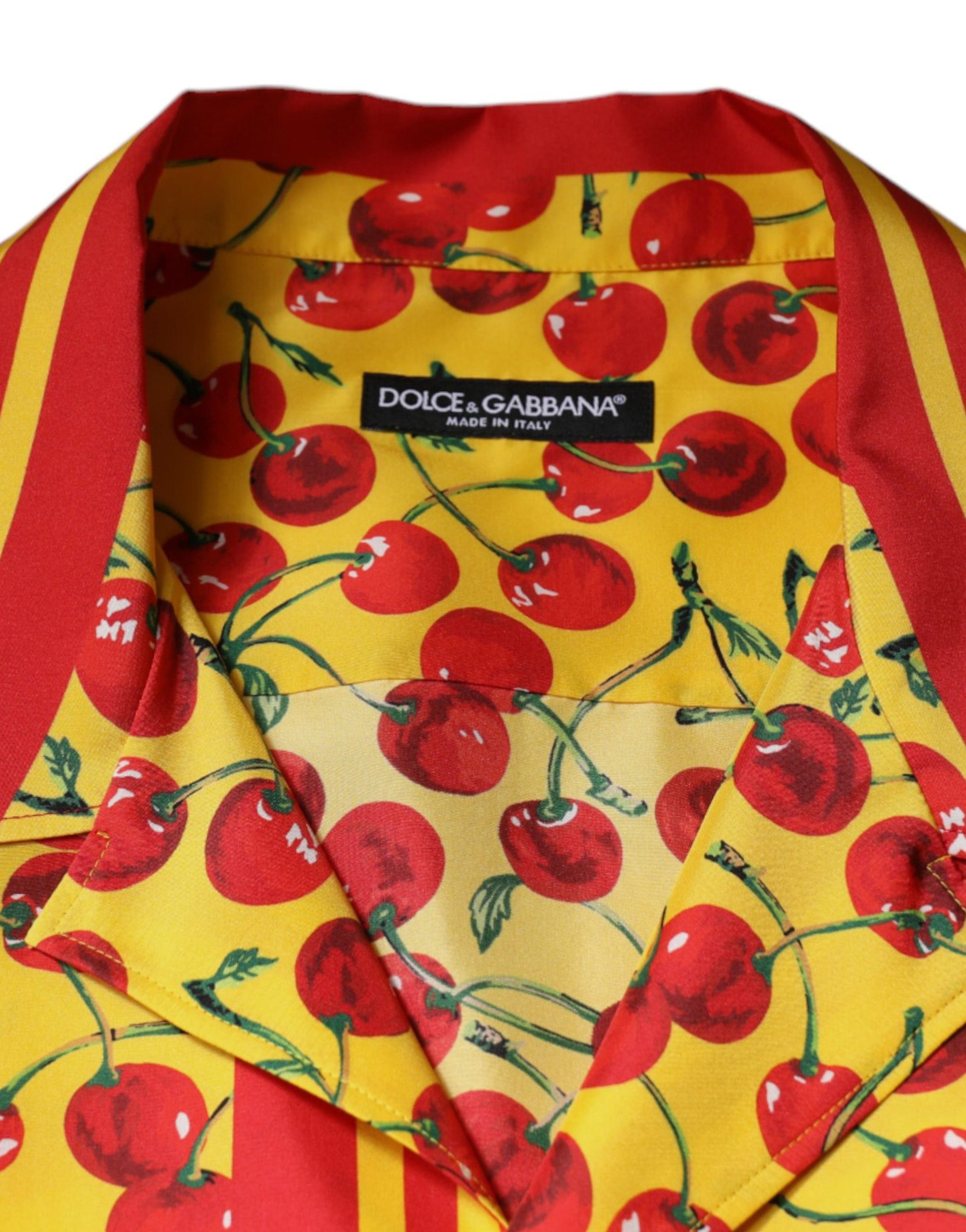قميص Dolce & Gabbana قصير الأكمام بطبعة الكرز