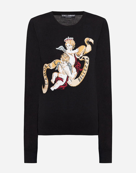 Dolce & Gabbana 天使モチーフのインターシャニットセーター