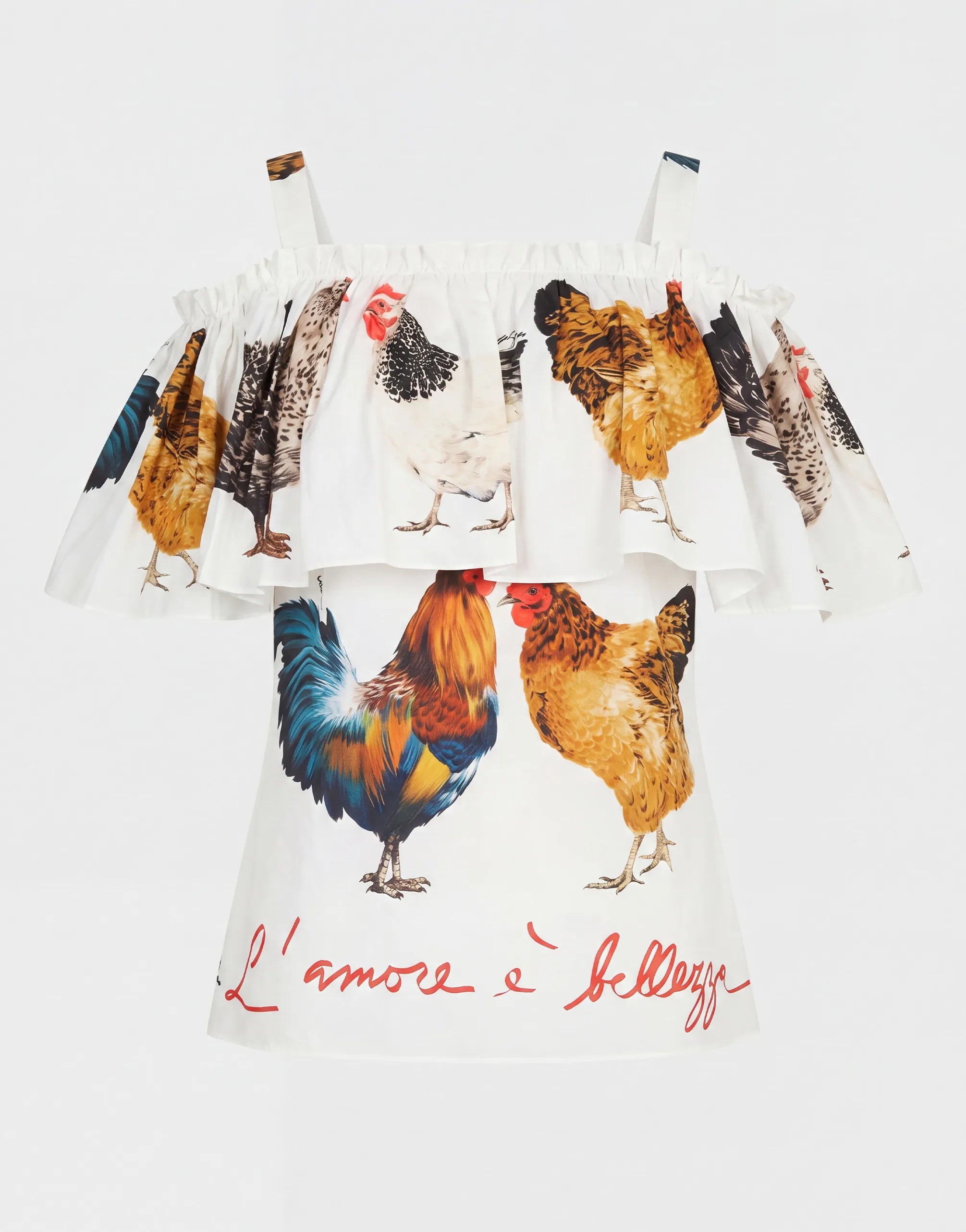 Dolce & Gabbana Dolce & Gabbana Chicken Print Off Shoulder Top
