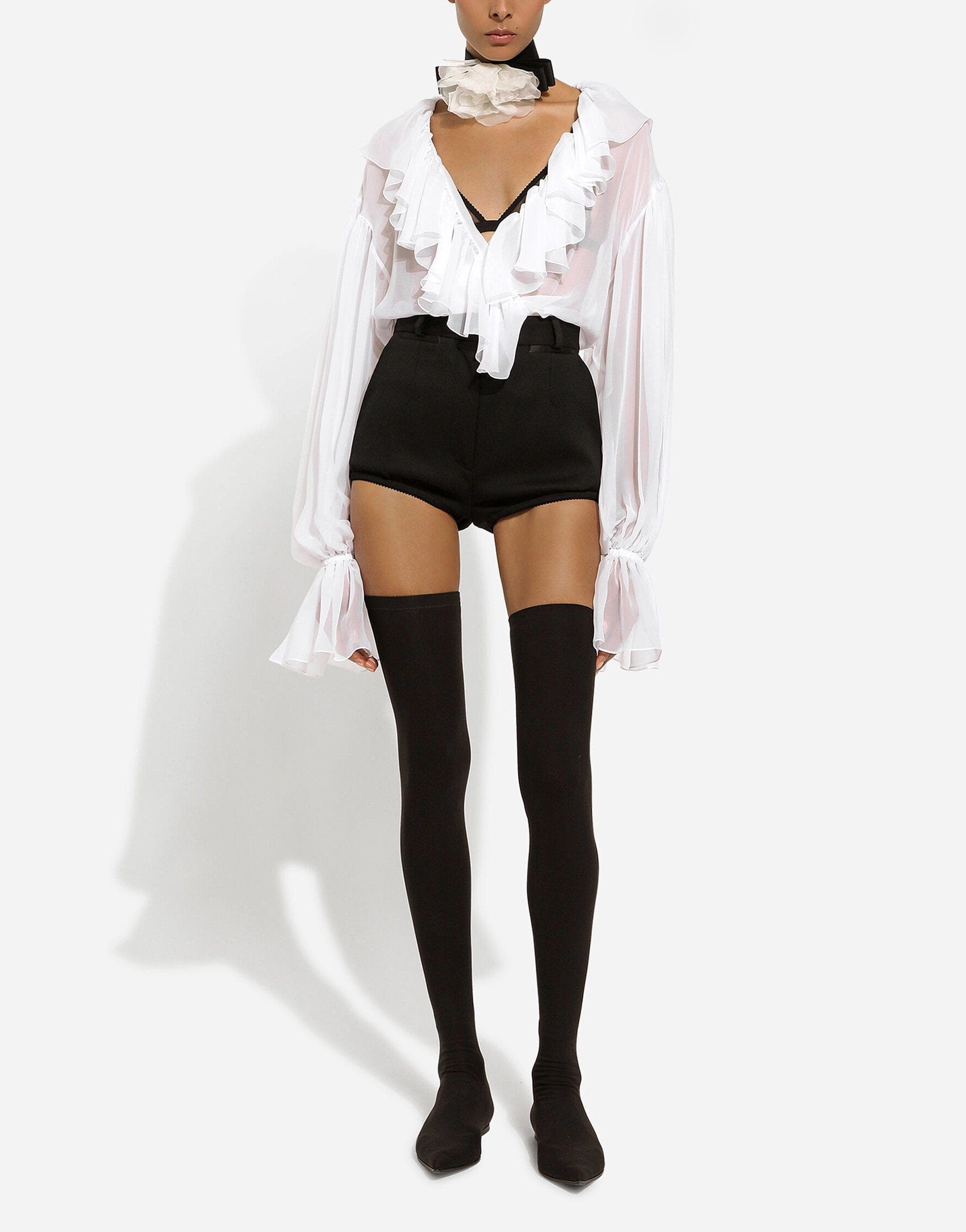 Dolce & Gabbana Chiffon Blouse With Ruffles