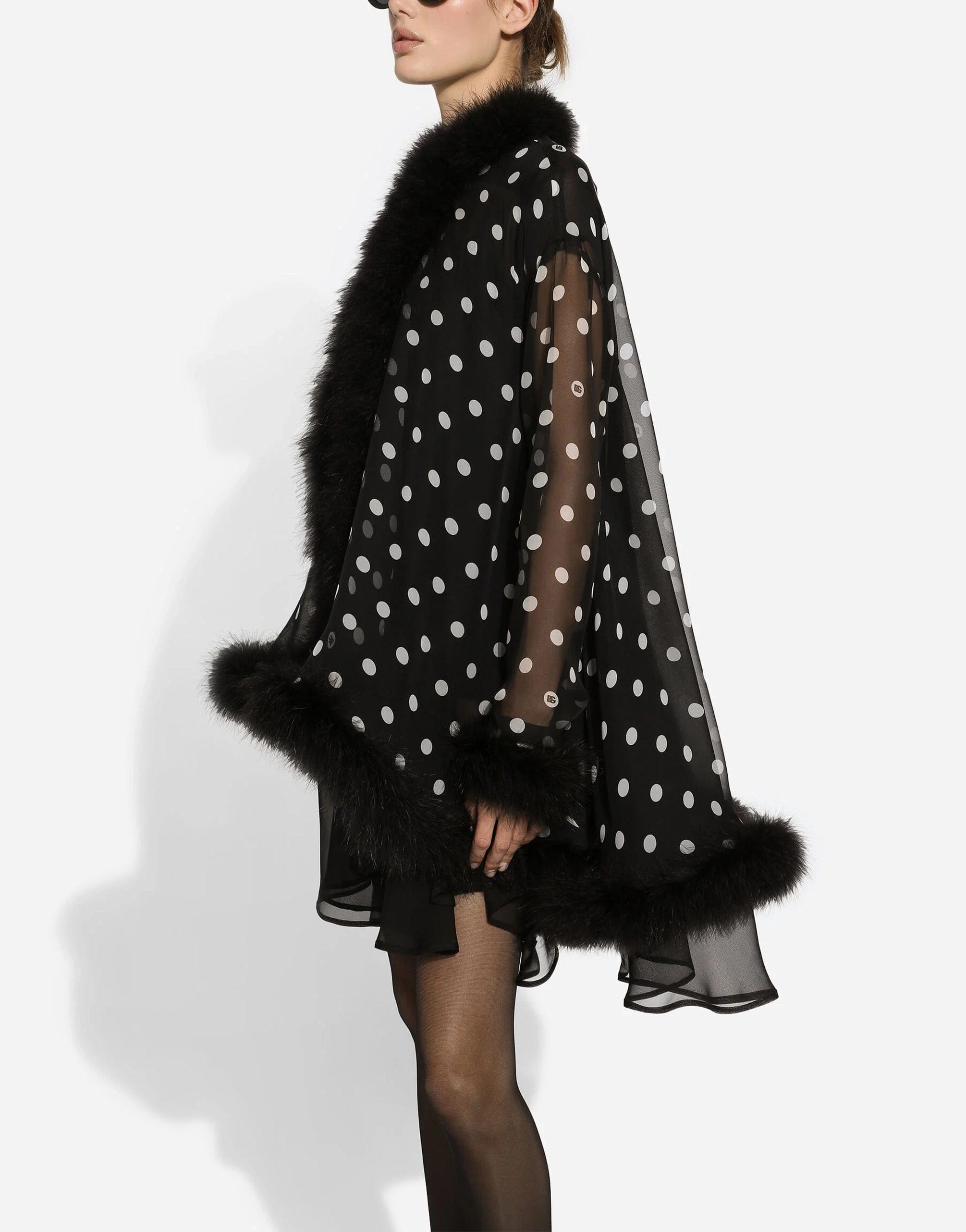 Dolce & Gabbana Chiffon Cape With polka-Dot Print