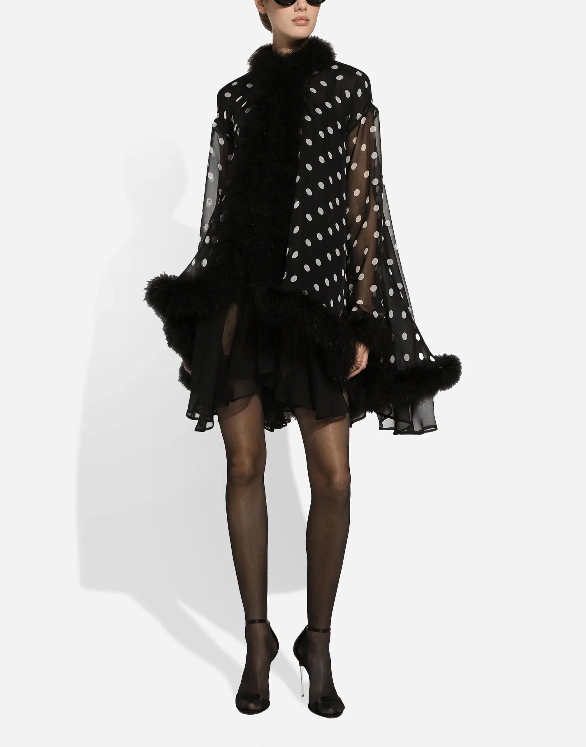 Dolce & Gabbana Chiffon Cape With polka-Dot Print