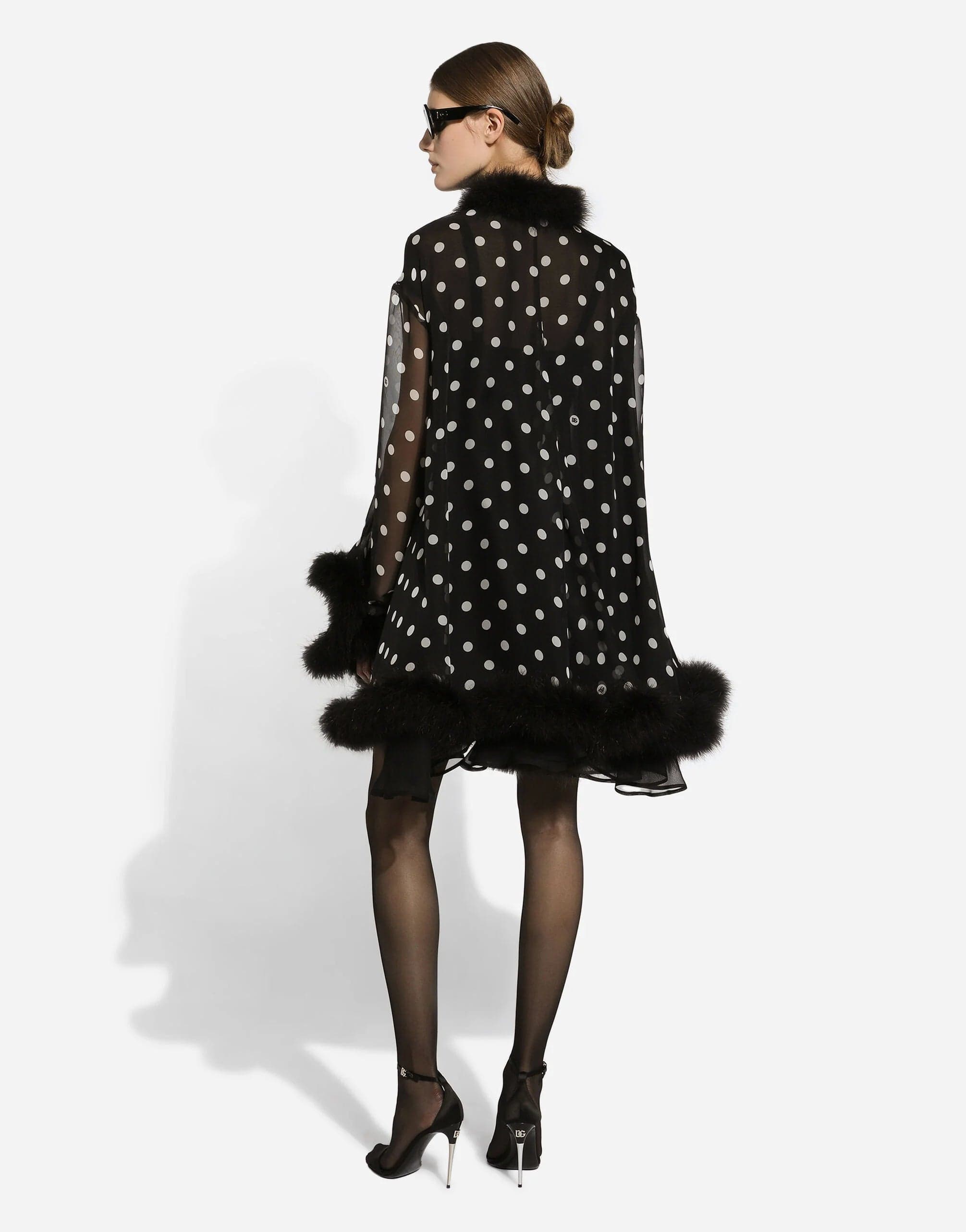 Dolce & Gabbana Chiffon Cape With polka-Dot Print