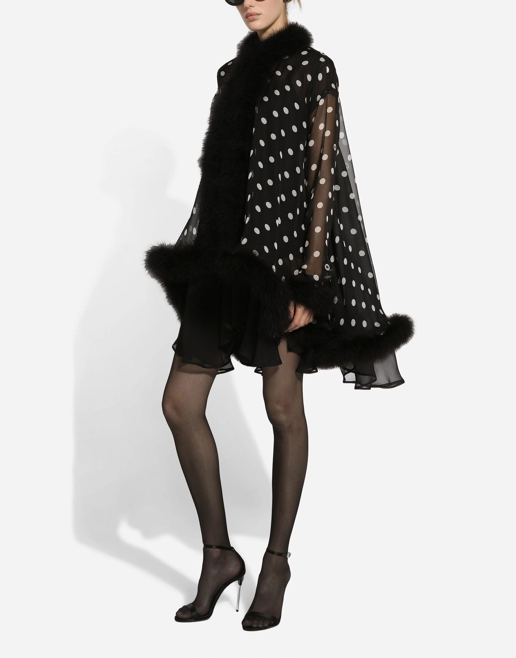 Dolce & Gabbana Chiffon Cape With polka-Dot Print